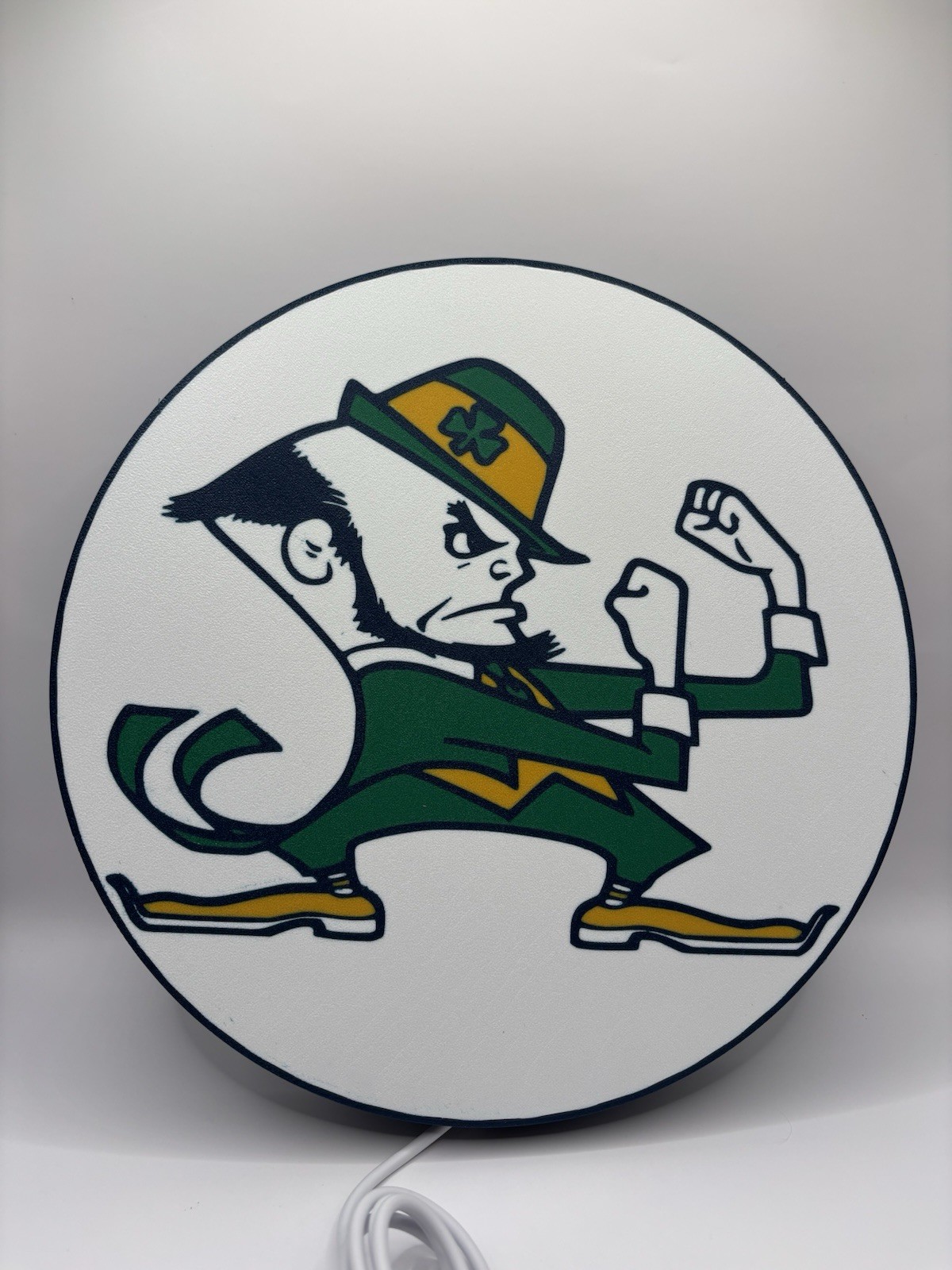Fighting Irish Round - Light Up LED Sign - Notre Dame University Fighting Irish