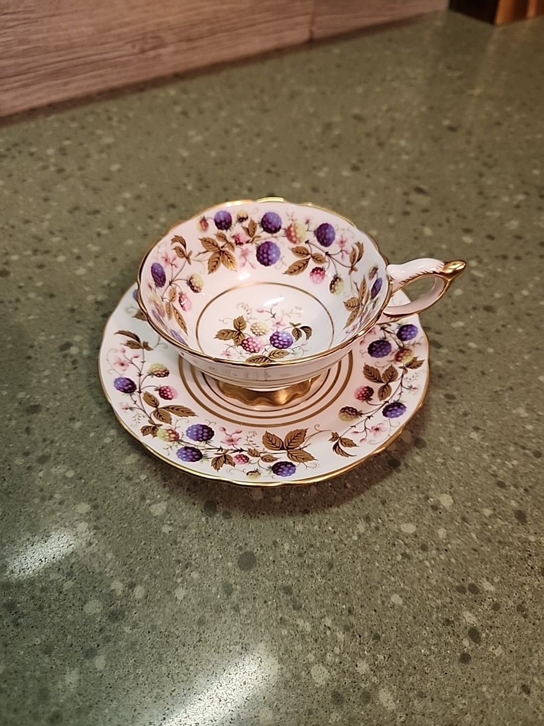 VTG Golden Bramble Royal Stafford Bone China Teacup & Saucer, 1950s VTG Golden Bramble Royal Stafford Bone China Teacup & Saucer, 1950s