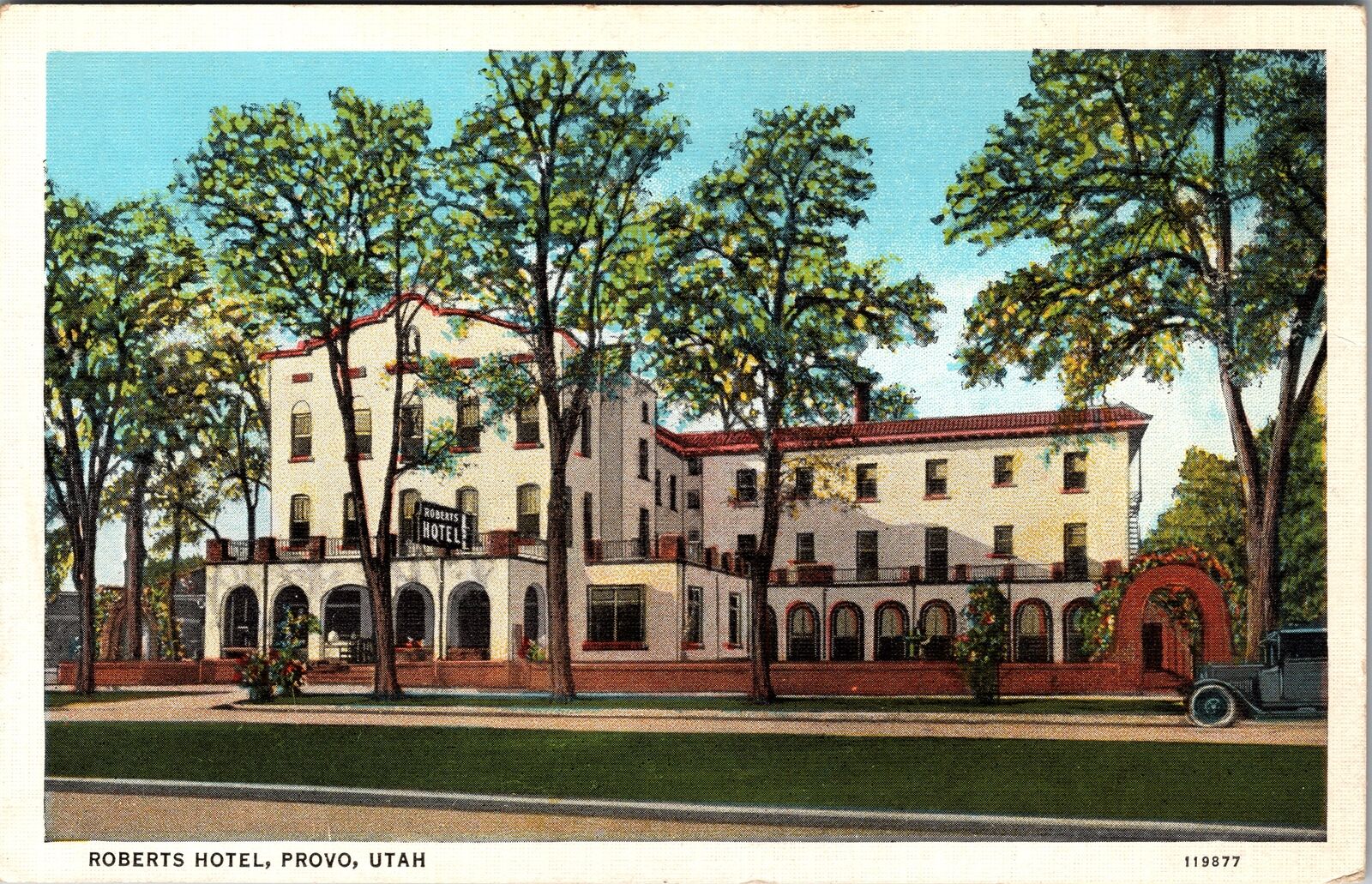 Provo UT-Utah, Roberts Hotel Antique Vintage Souvenir Postcard