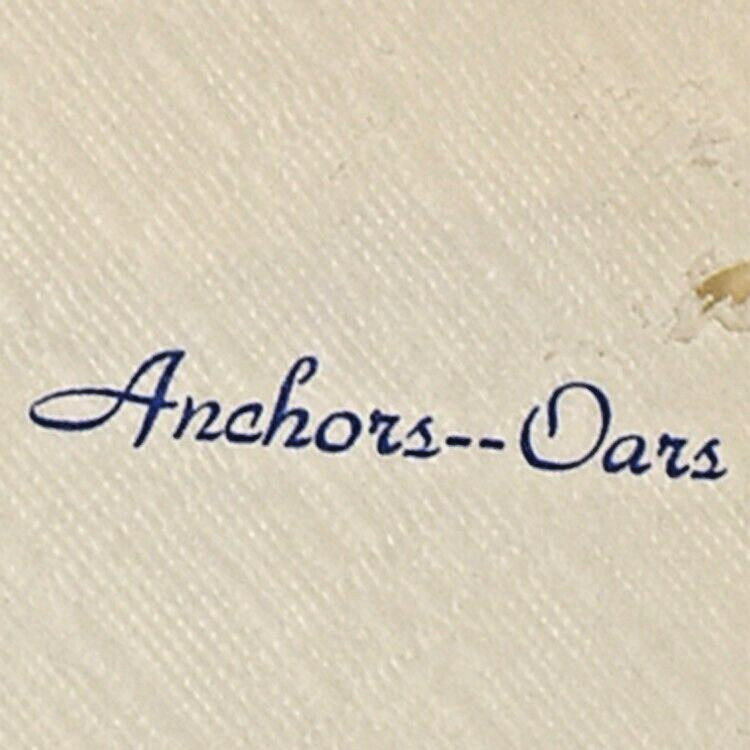 Vintage 1960s Anchors Oars Restaurant Napkin Vintage 1960s Anchors Oars Restaurant Napkin