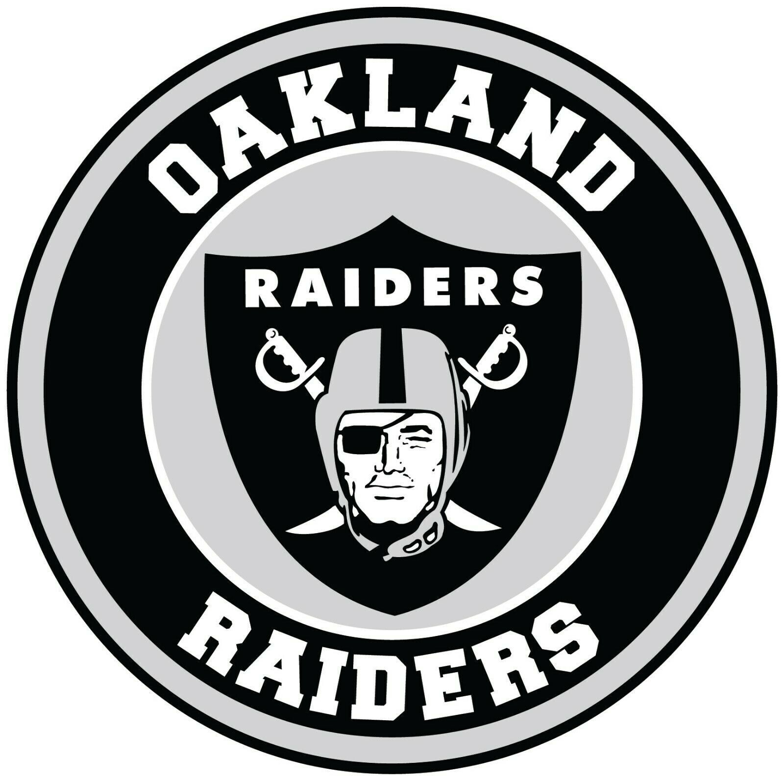 Oakland Raiders Circle Logo Sticker / Vinyl Decal 10 sizes