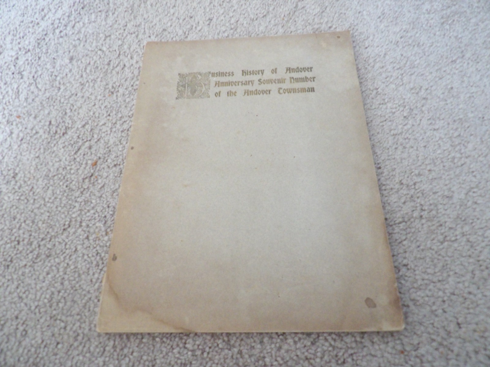 1896 History Town of Andover MA, 250th Souvenir Program, Business, History