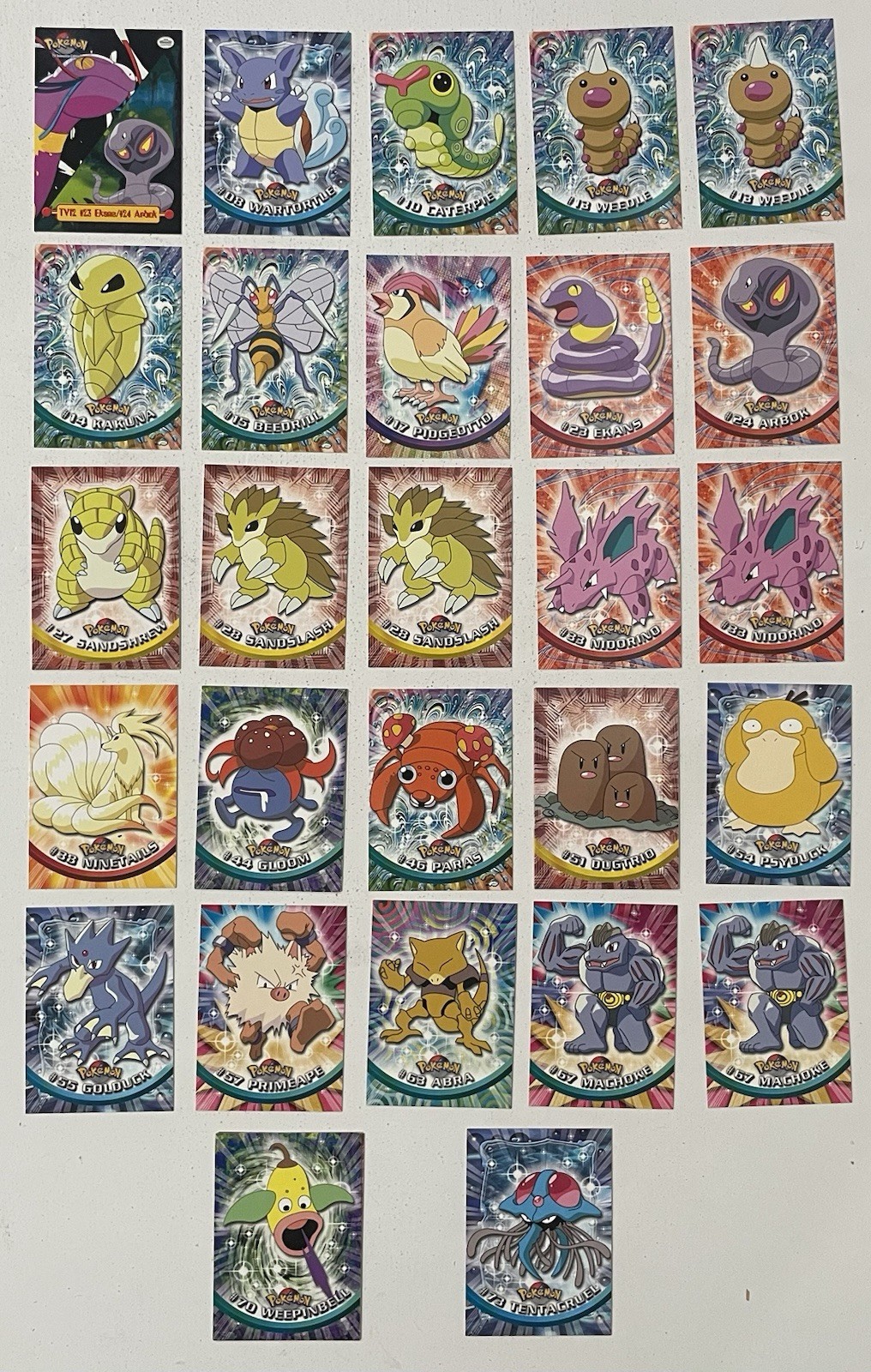 1999 Topps Pokemon TV Animation Edition Blue Logo Lot 27 Cards Series 1