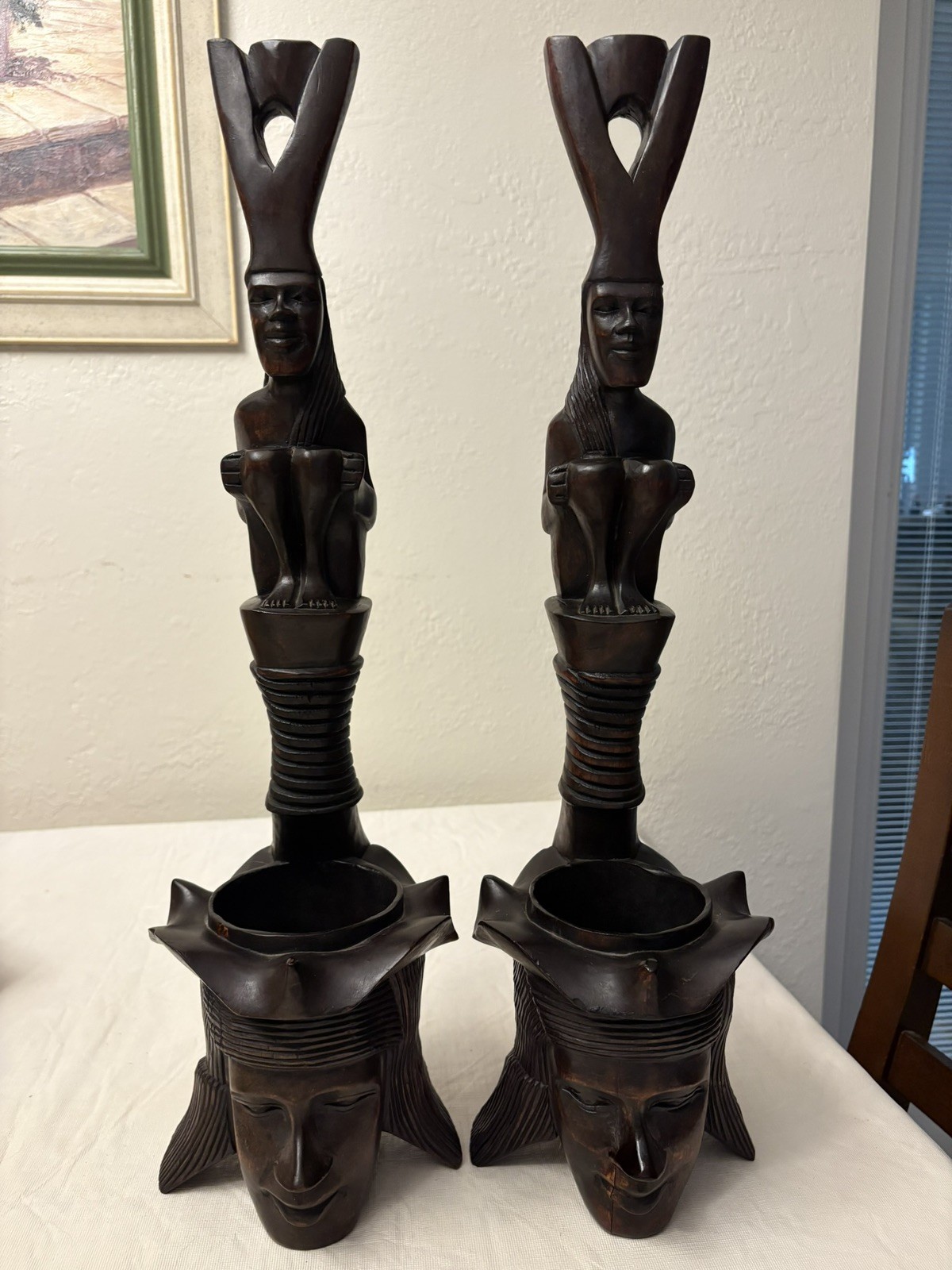 Vtg Hand-Carved PAKKO/IFUGAO Wooden HandcarvedFigural Wine Dippers Philippines  Vtg Hand-Carved PAKKO/IFUGAO Wooden HandcarvedFigural Wine Dippers Philippines 