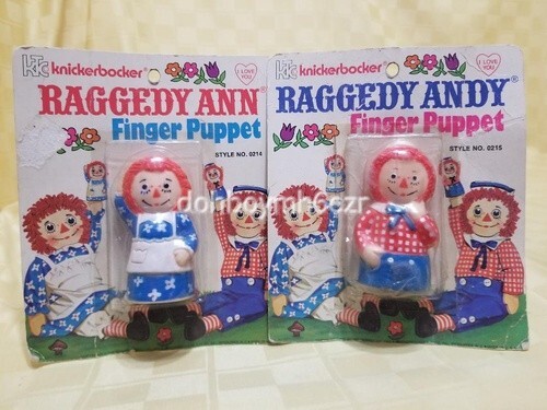Knickerbocker 1972 Knickerbocker Raggedy Ann Andy Finger Puppets LOT in package Knickerbocker 1972 Knickerbocker Raggedy Ann Andy Finger Puppets LOT in package
