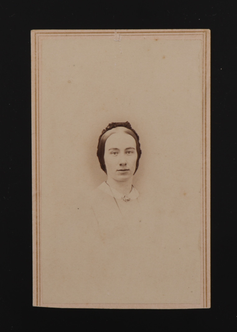 CDV Victorian Bust of a Woman J Atwater Photo Angelica, New York #594 CDV Victorian Bust of a Woman J Atwater Photo Angelica, New York #594