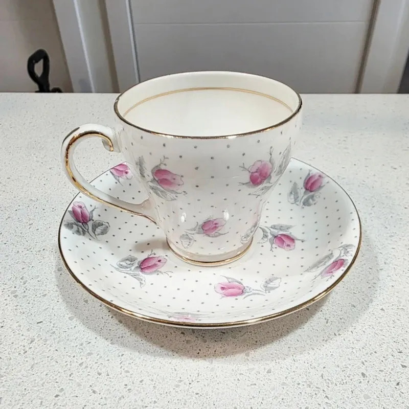 Fine bone china teacup and saucer