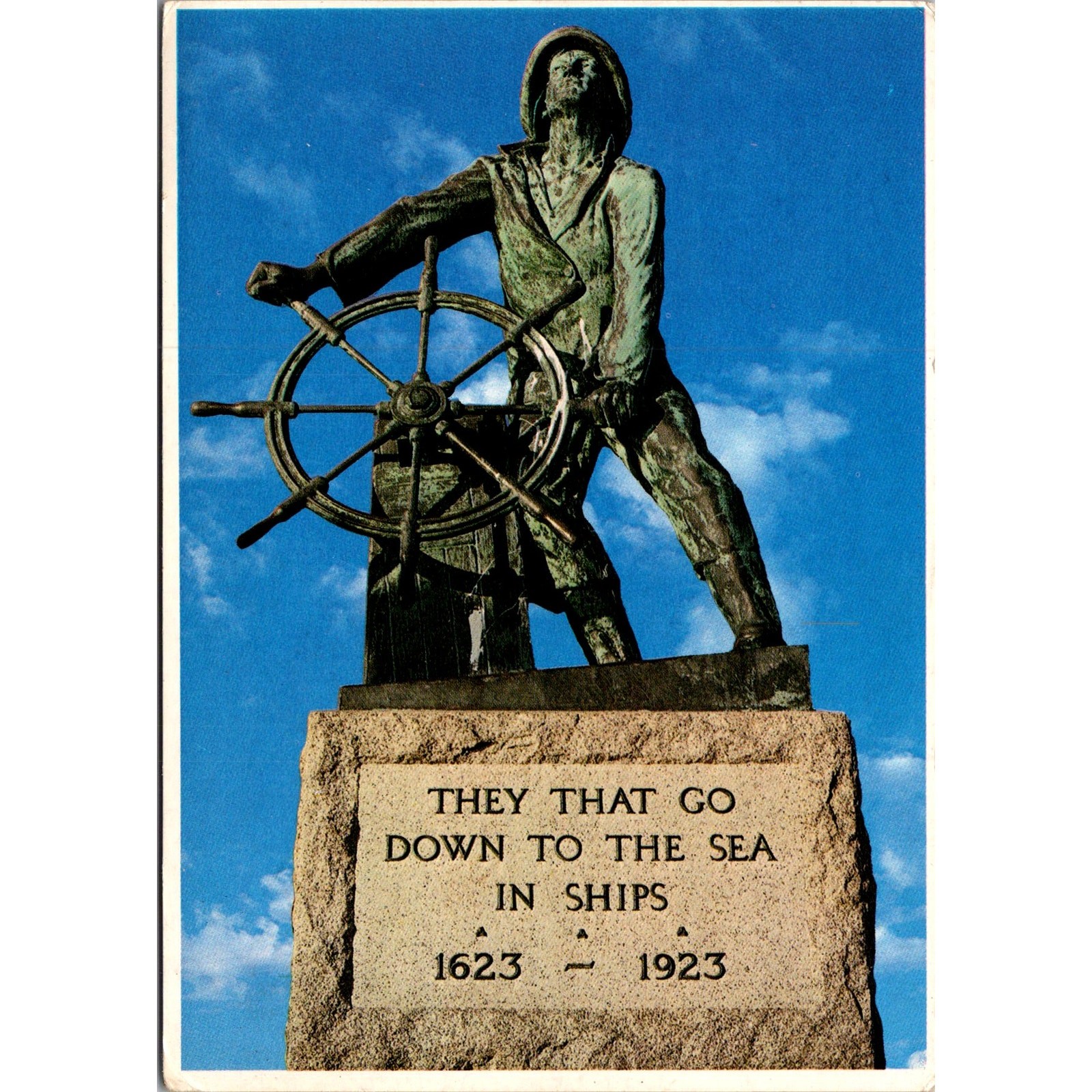 Fishermen\'s Memorial By Leonard Craske Gloucester MA Vintage Postcard SP5-7