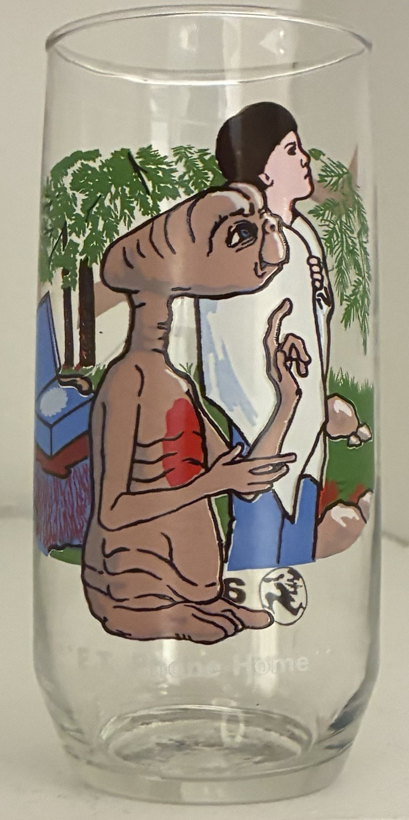 Vintage 1982 AAFES E.T. Extraterrestrial Glass E.T. Phone Home Rare Collectible
