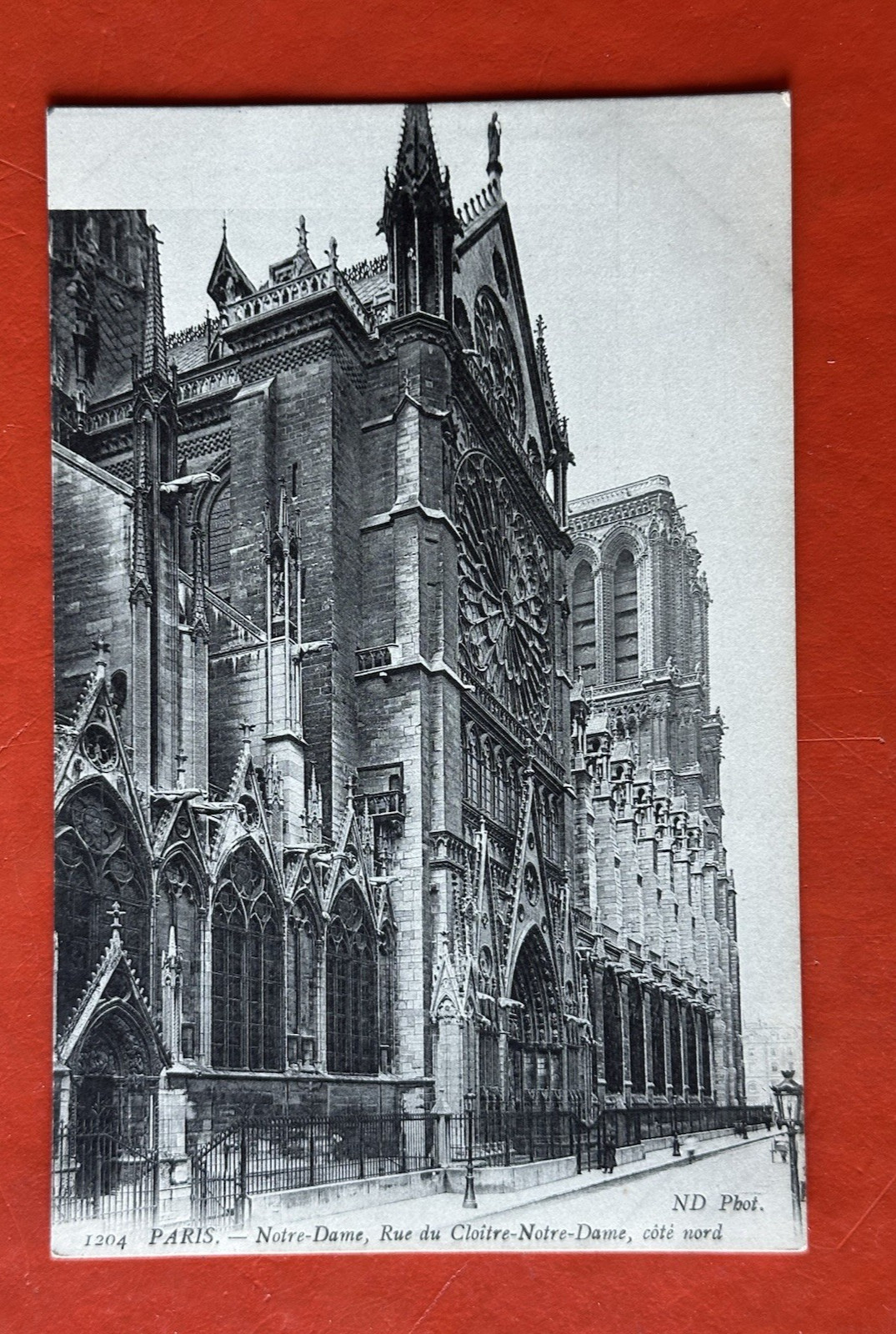 RUE DU CLOITRE-NOTRE DAME COTE NORD ~1909 Antique Postcard~ PARIS FRANCE