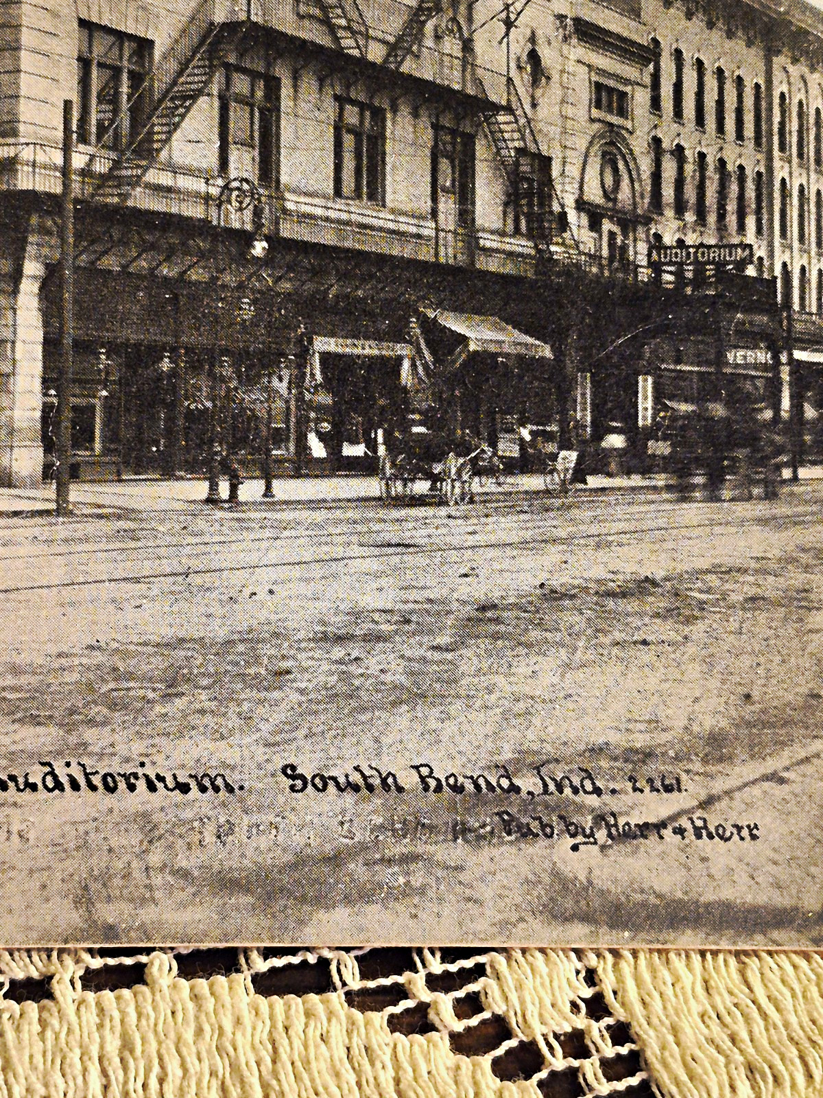 RPPC Divided Back Postcard Auditorium South Bend Indiana Posted 1918