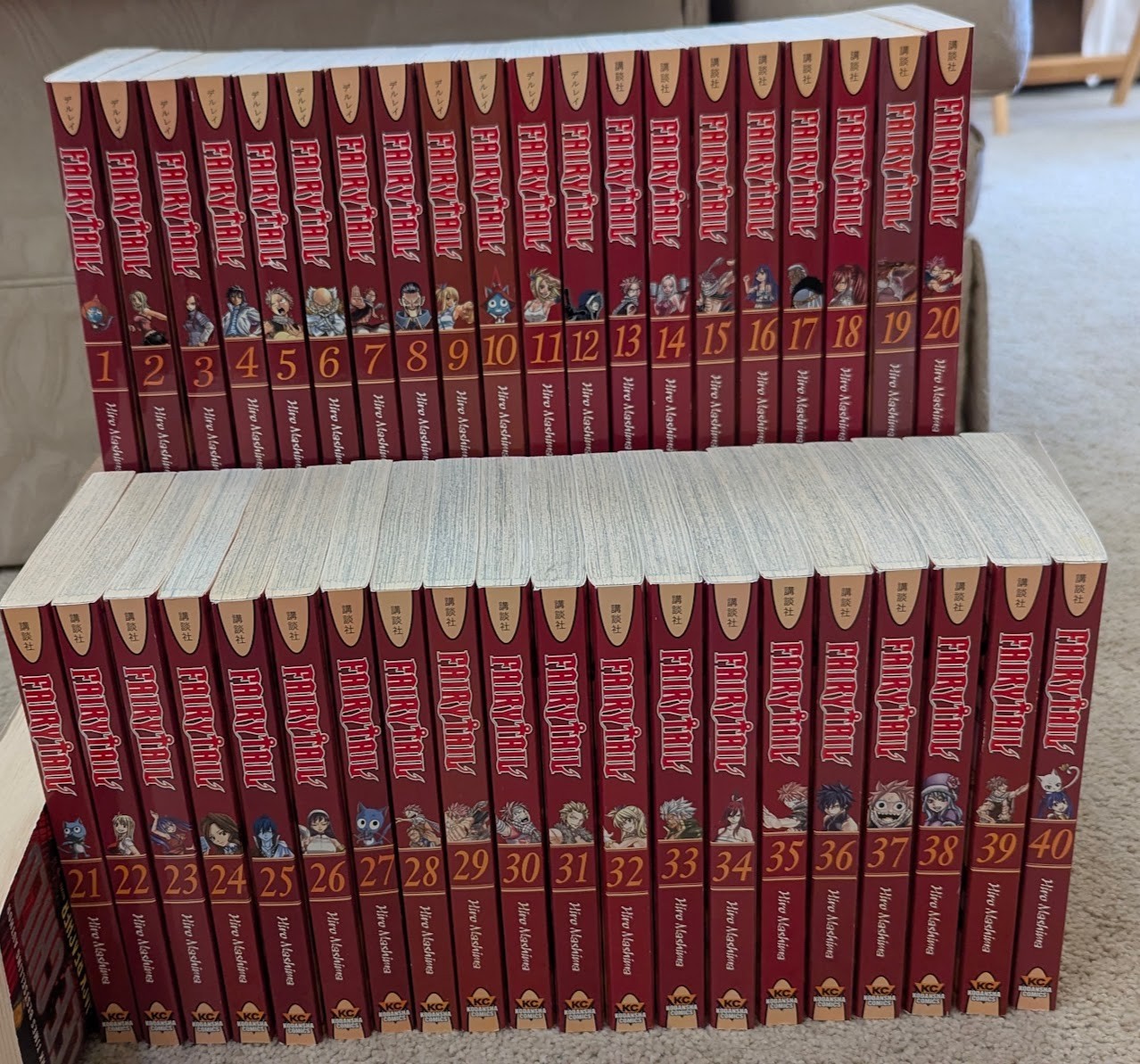 Fairy Tail Manga Book Lot Set Volumes 1-40 by Hiro Mashima, Kodansha
