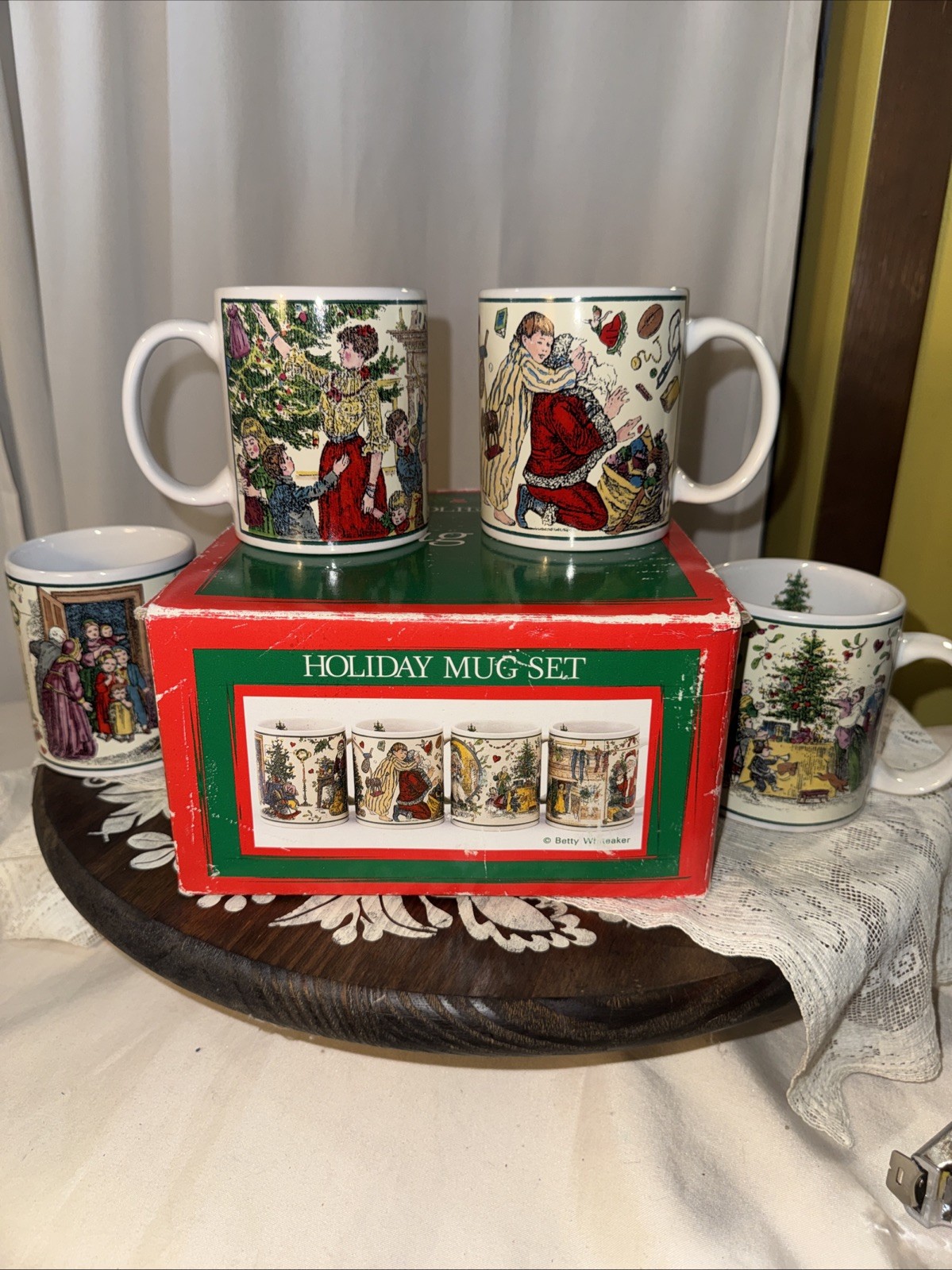 Vintage 12 Days of Christmas Mug Set of 4 Betty Whiteaker CIC JCPenney NIB Box