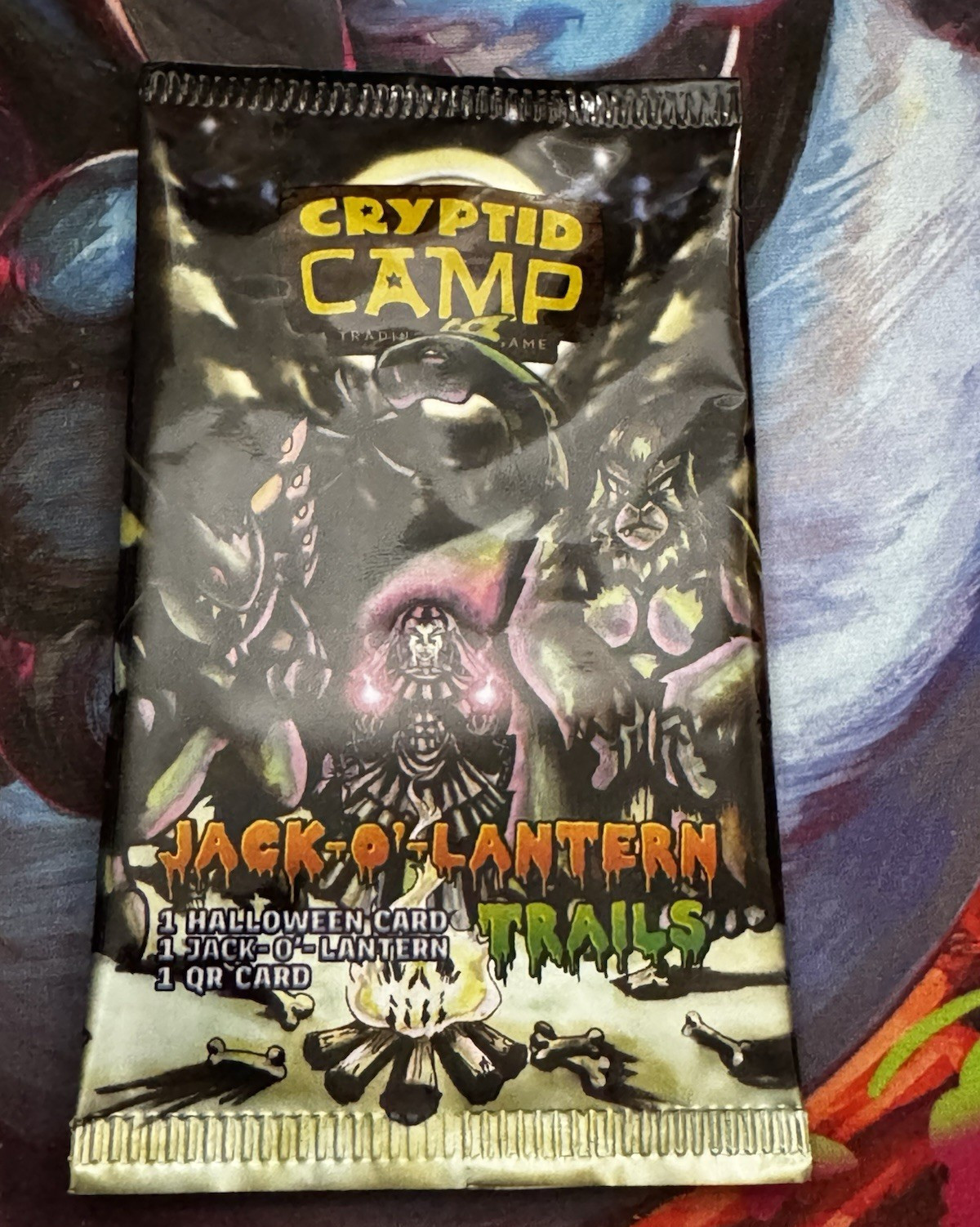 Cryptid Camp Jack-o'-Lantern Trails Sealed Pack 3 Cards Horror QR Code