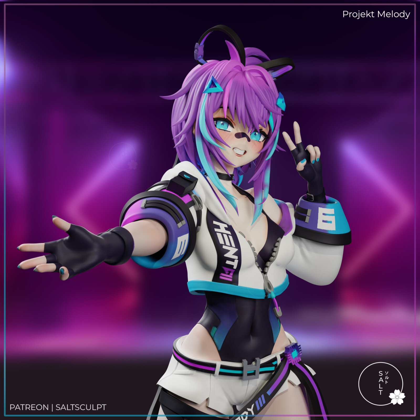 1:8 Projekt Melody VTuber Fan Art UNPAINTED High Quality Garage Kit