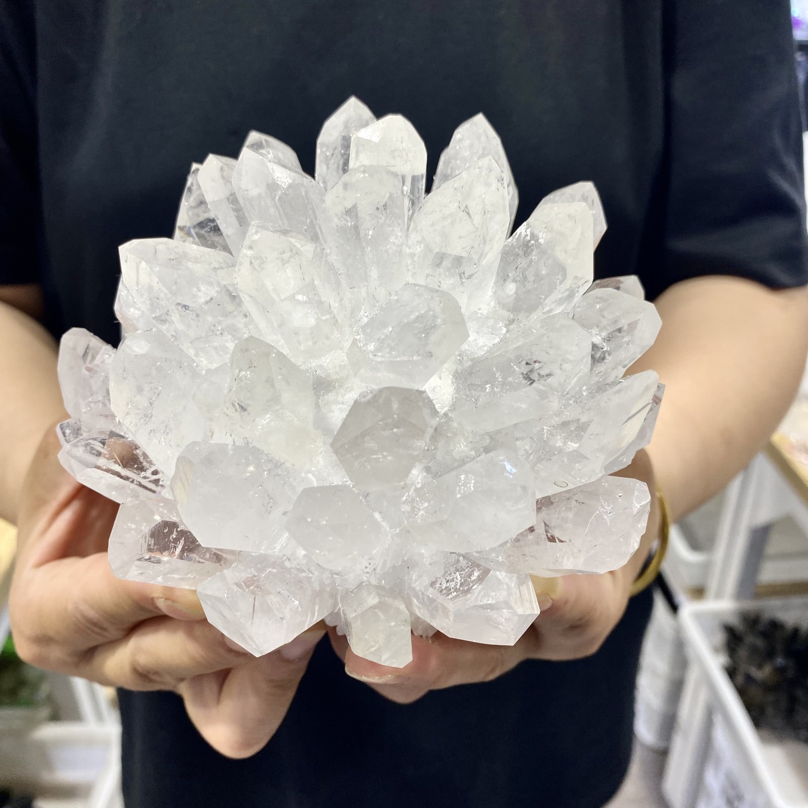 2.9LB New large Find White PhantomQuartz Crystal Cluster MineralSpecimen
