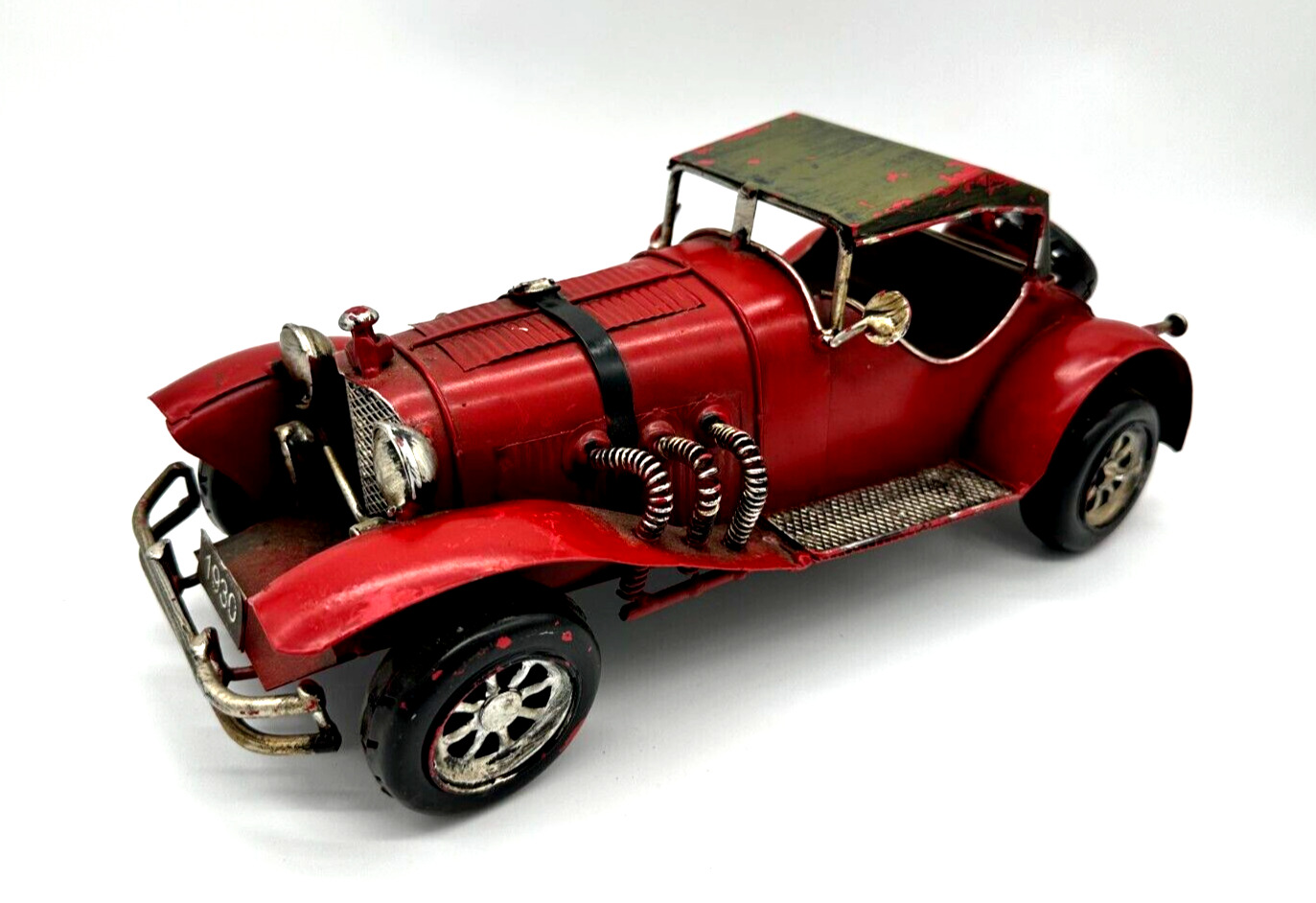 Red Metal Car Vintage Roadster Art Sculpture Decor 12\