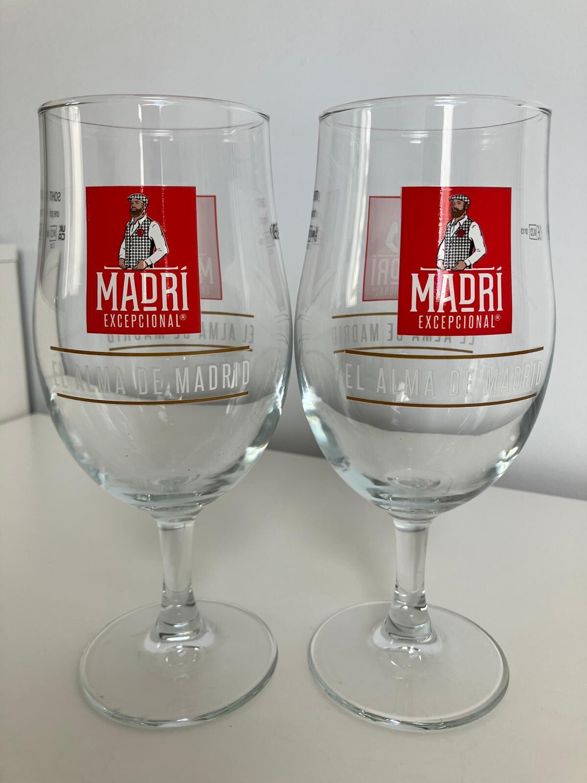 2 x New Madri Pint Glasses Brand New Pub Bar Mancave
