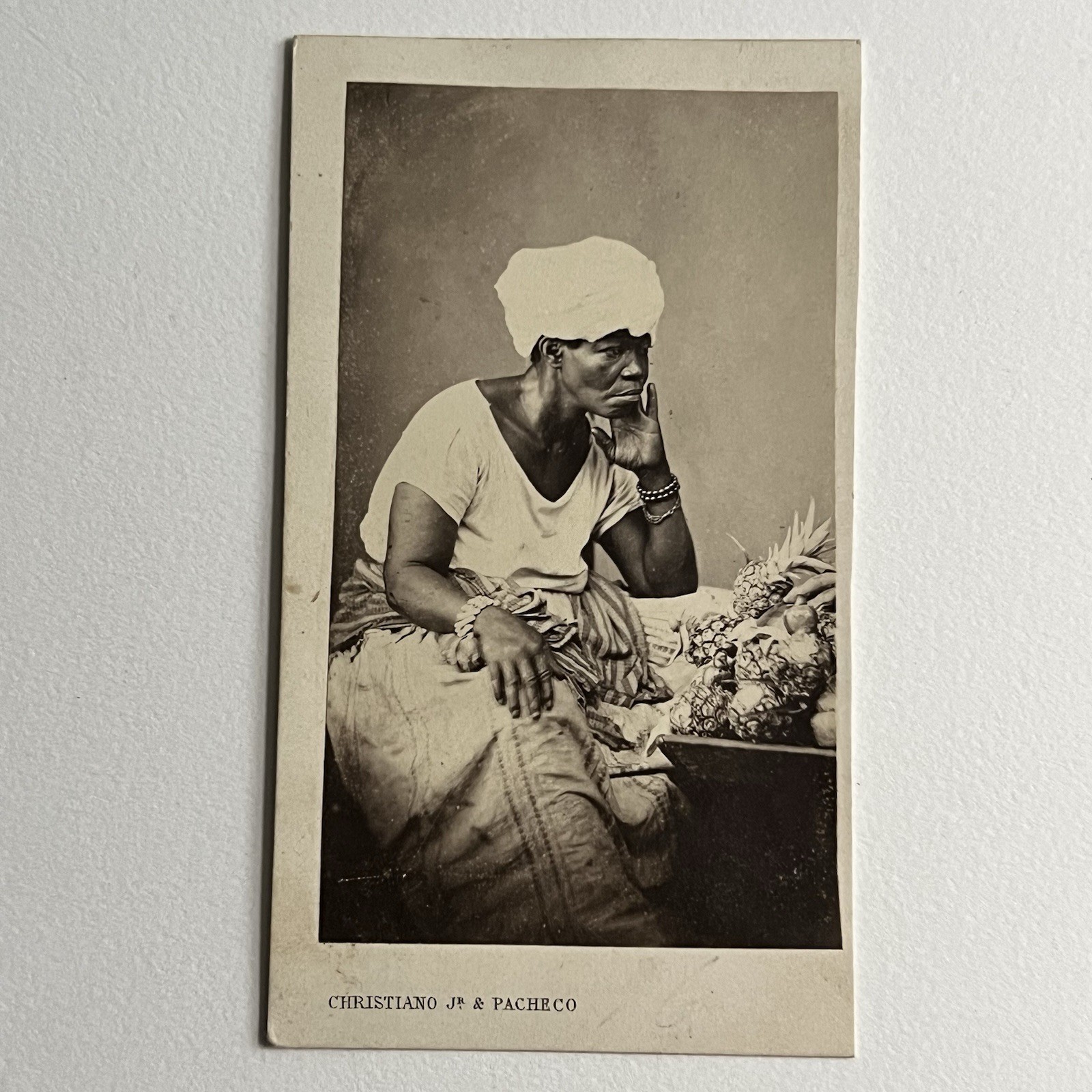 Antique CDV Photograph Black African Woman Slavery Rio De Janeiro Brazil