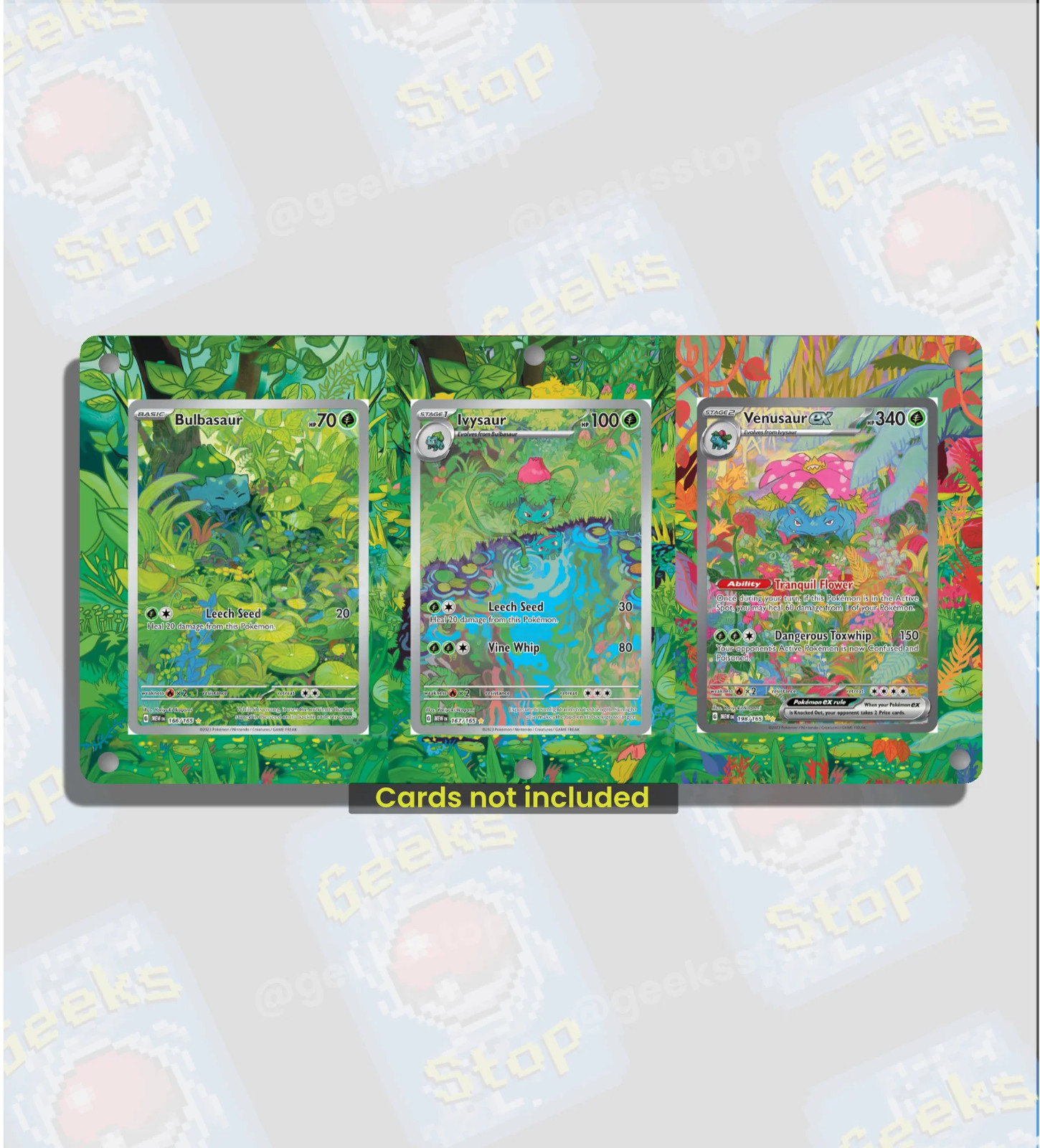 Bulbasaur Ivysaur Venusaur ex 151 | Card Display Case Extended Art for Pokemon C