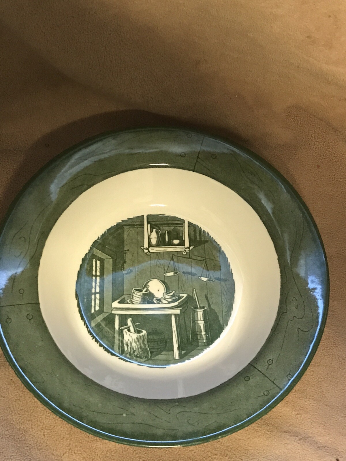Vintage Collectible - Colonial Homestead by Royal - Vegetable Serving Bowl Green