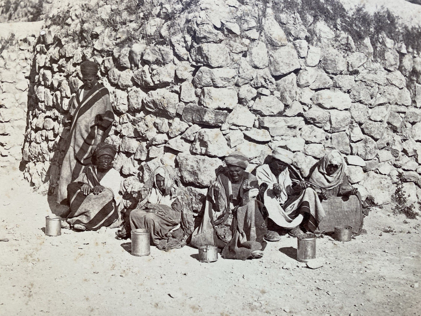 Middle East Villagers Peter Bergheim 19th Century Photographer Antique Photo