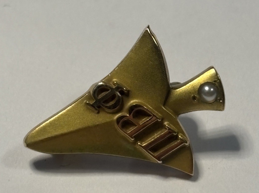 Antique Pi Beta Phi Sorority Pin 10k Gold Seed Pearl 1930s 40s 2.0g College Girl