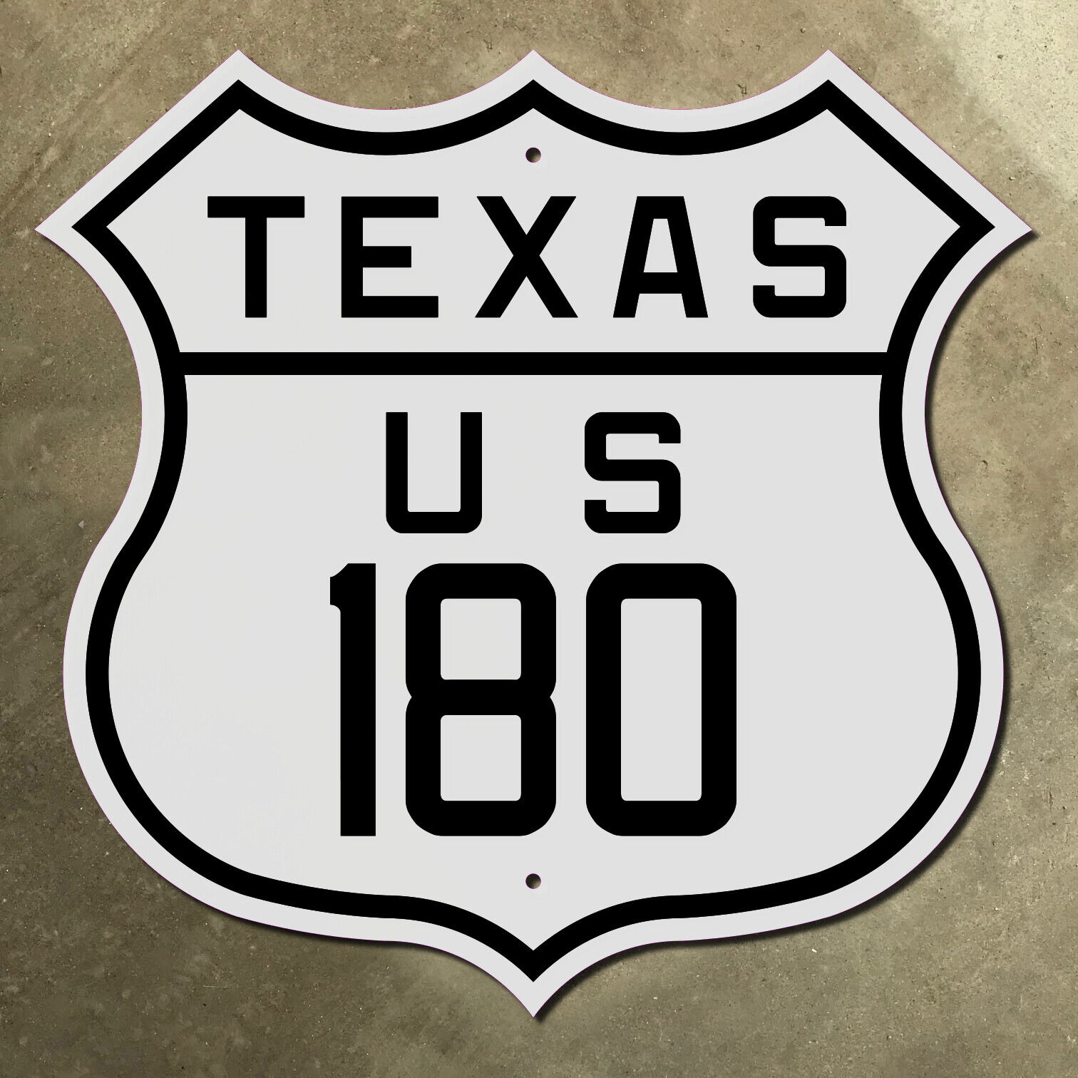 Texas US highway 180 El Paso Snyder Fort Worth route shield 1926 road sign 16x16