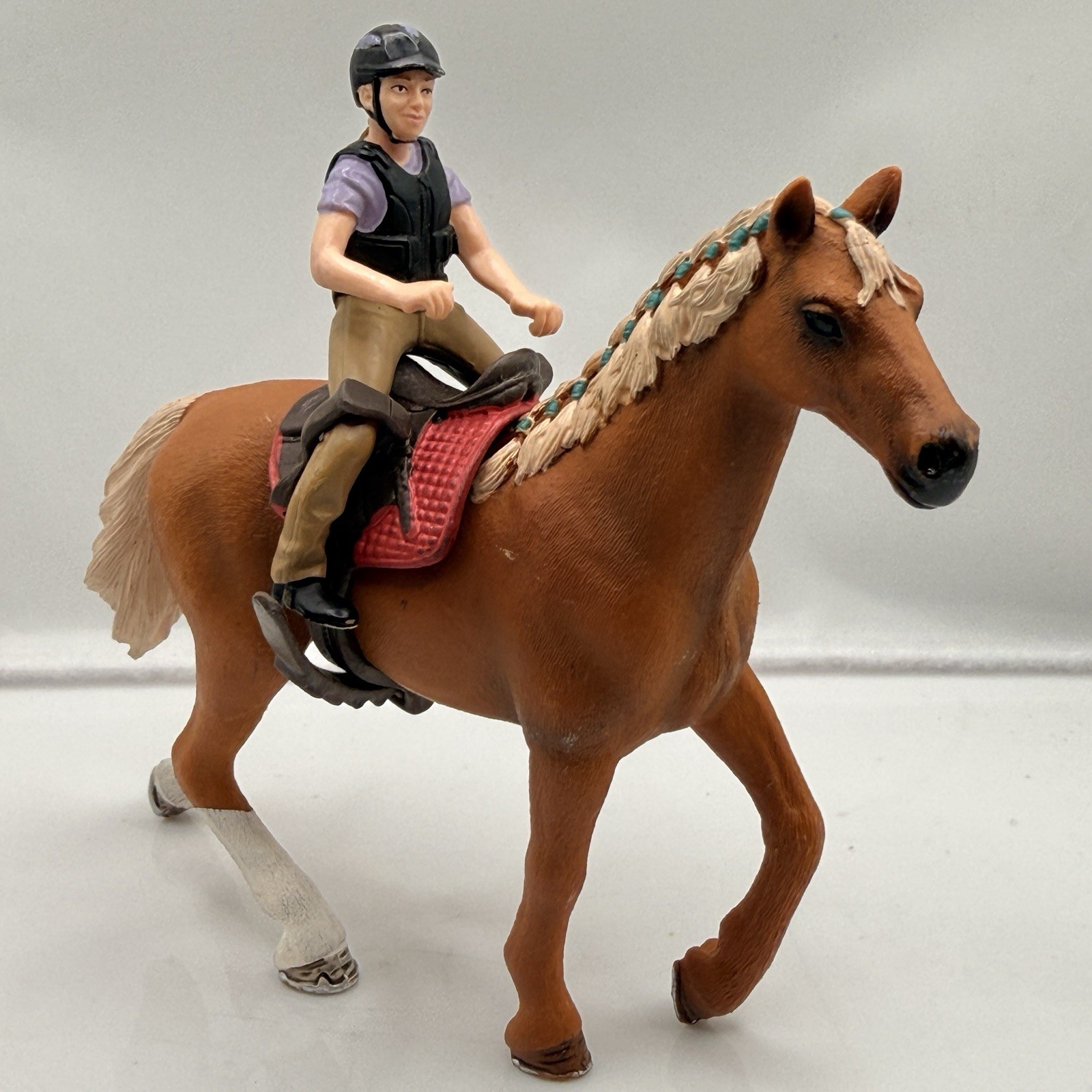 Schleich 2016 Brown Haflinger Mare Figure Farm Hanoverian Horse & Rider Retired Schleich 2016 Brown Haflinger Mare Figure Farm Hanoverian Horse & Rider Retired