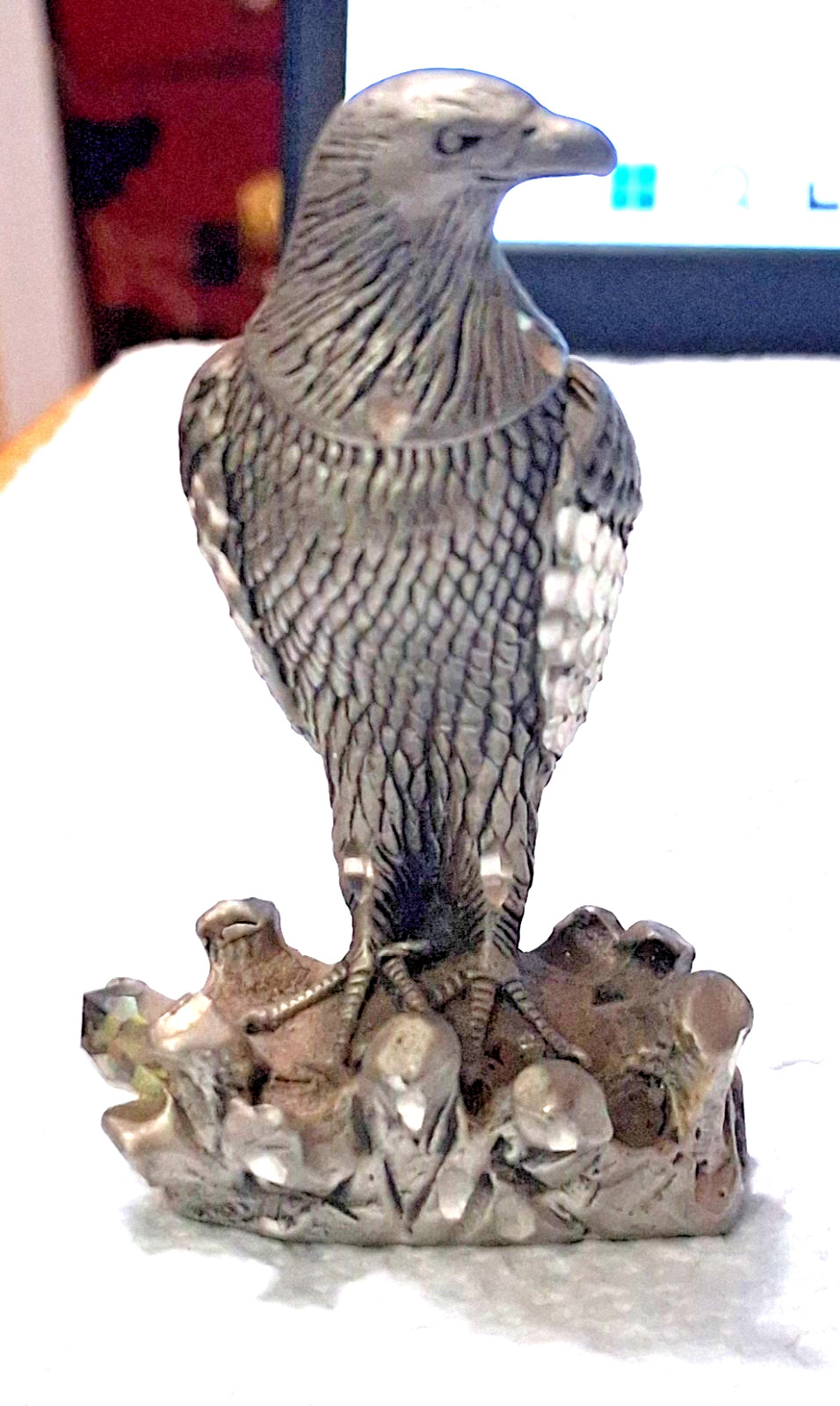 BALD EAGLE 1989 MASTERWORKS FINE PEWTER WITH CRYSTAL