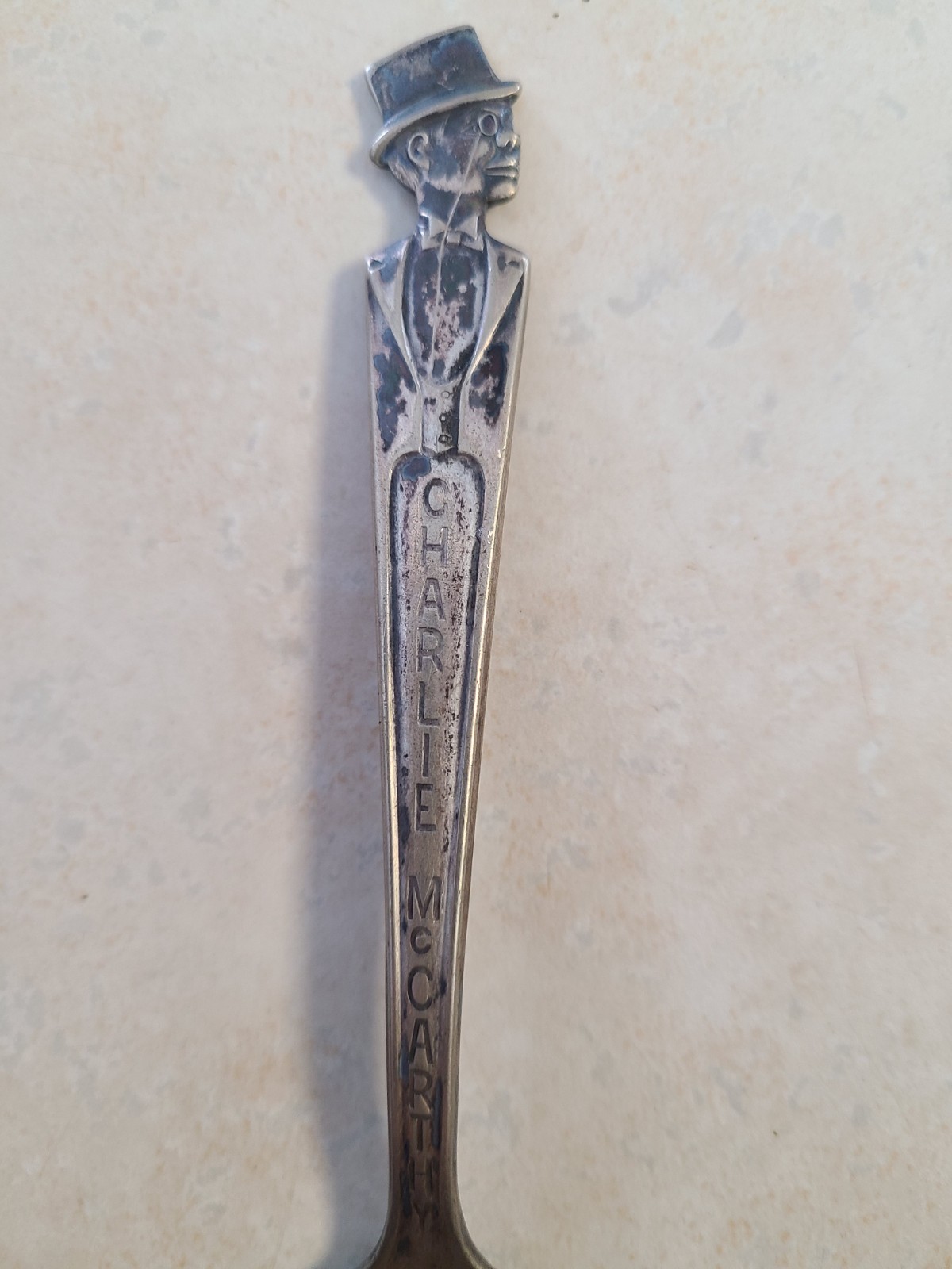 Charlie McCarthy Duchess Silver Plate Spoon Silverplate Vintage A2