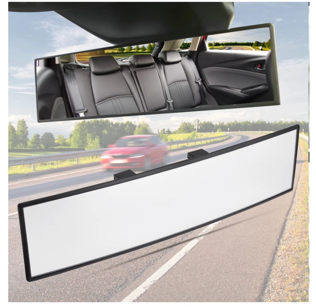 JOYTUTUS Rear View Mirror, Universal 11.81 Inch Panoramic Convex Rearview Mirror
