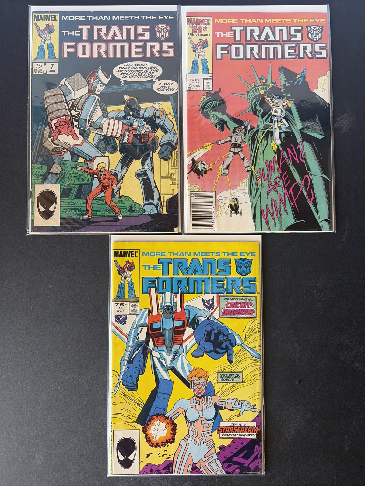 Transformers Marvel Comics Lot 3 Issues Total. #7-#23-#9 VF Nice Books