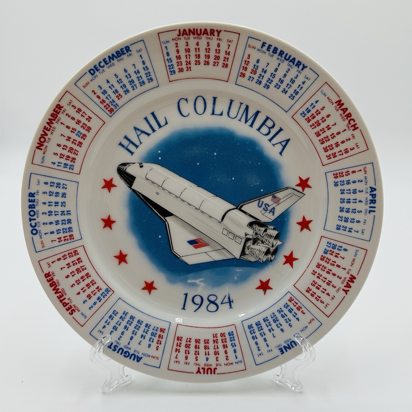 Hail Columbia 1984 Calendar Collector Plate Calendar Series IX Spencer Gifts