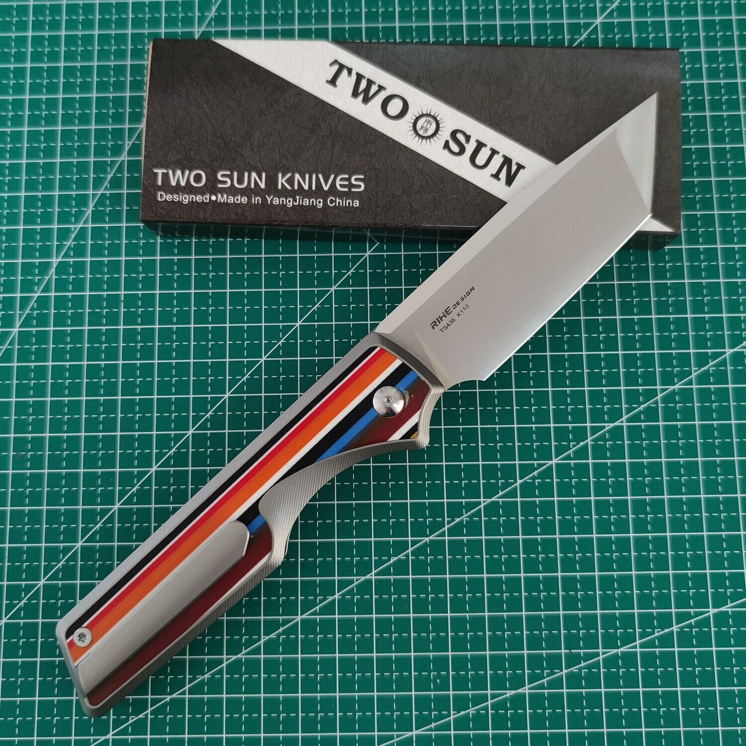 TWOSUN RIHE DESIGN Knives K110 G10 Titanium TS436-Sirocco