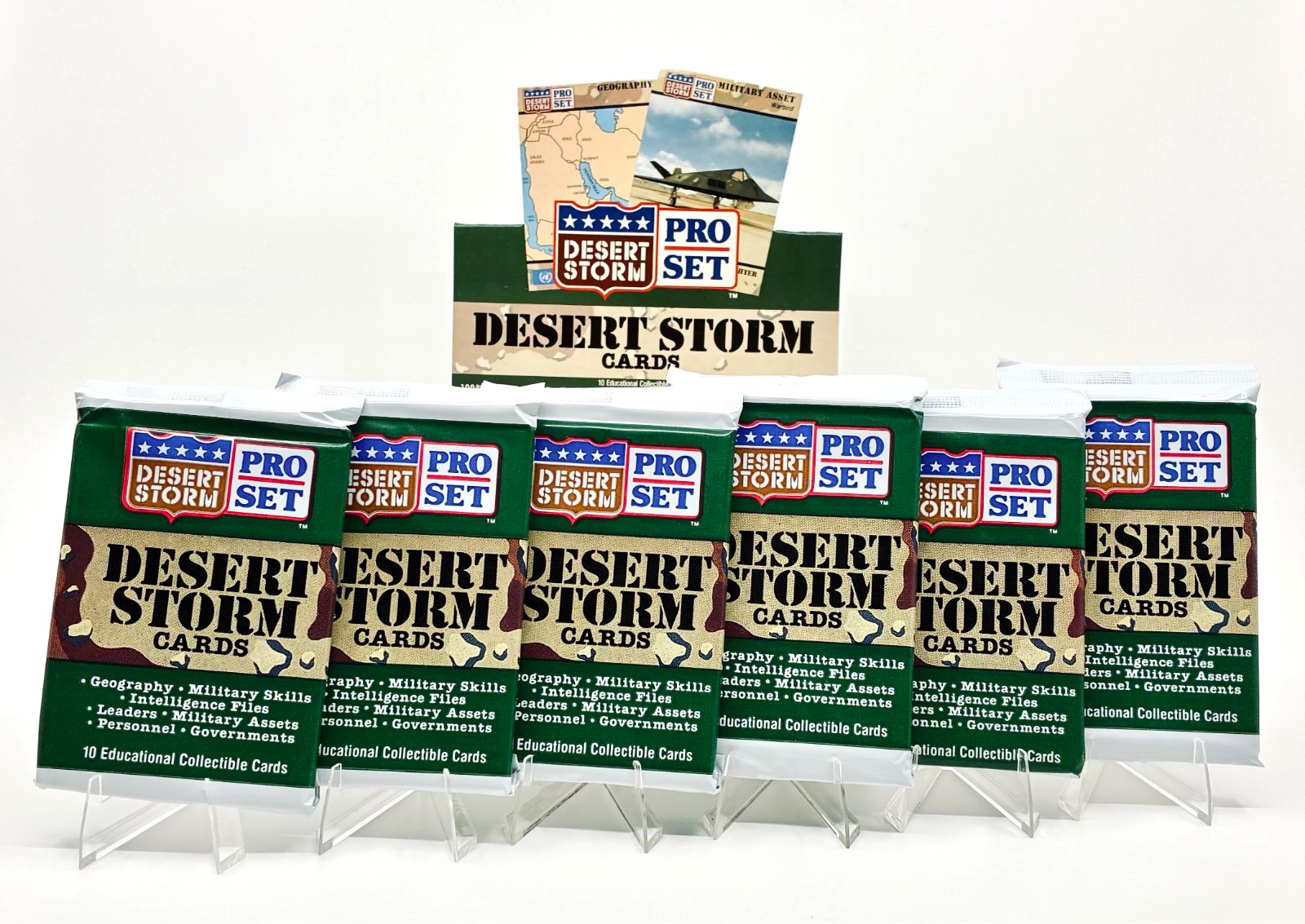 1991 Pro Set Desert Storm Trading Card (6) Six Packs 60 Cards Total -War History 1991 Pro Set Desert Storm Trading Card (6) Six Packs 60 Cards Total -War History