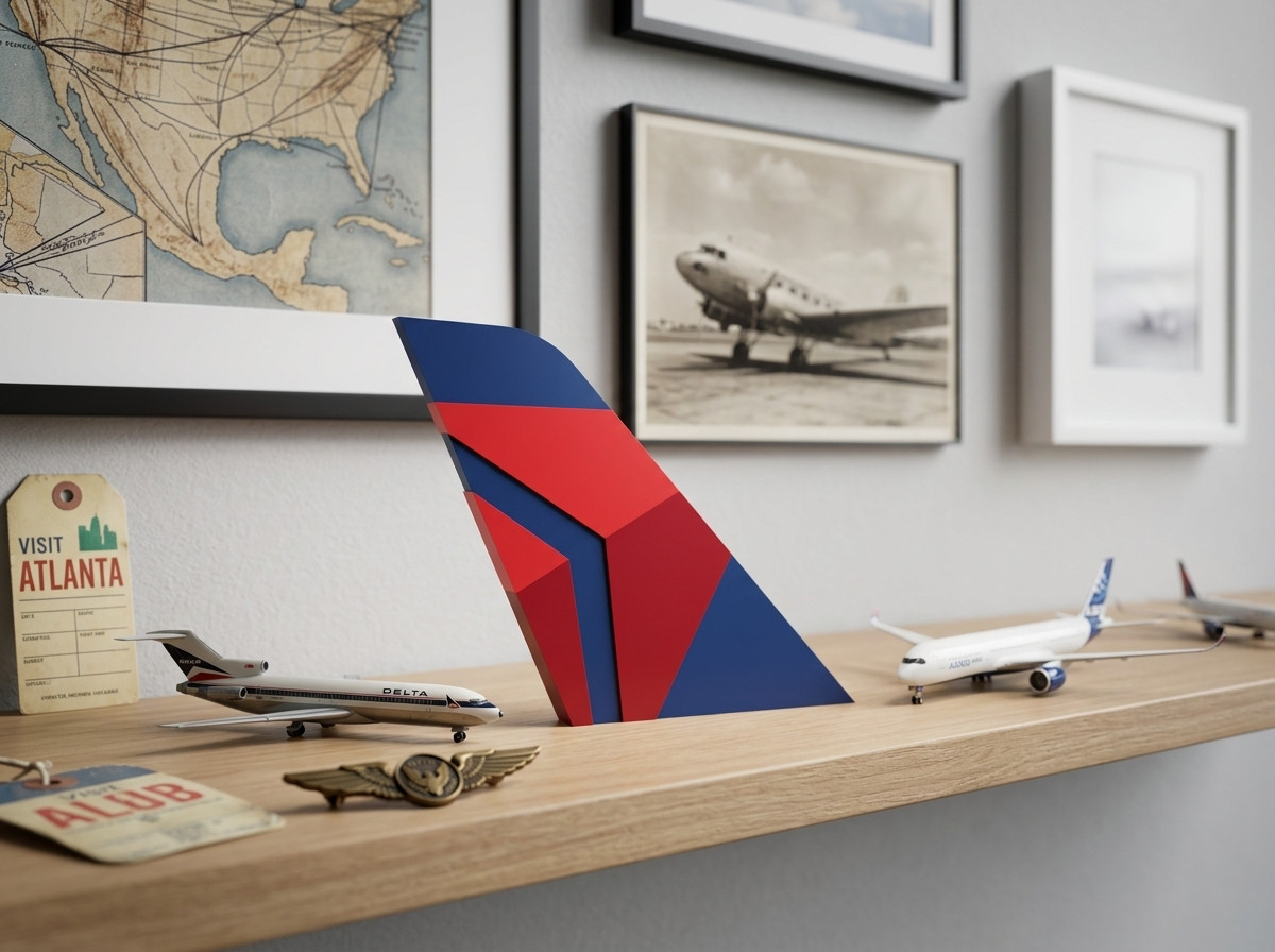 Delta Air Lines Tail Fin Logo 3D Wall Desk Shelf Sign