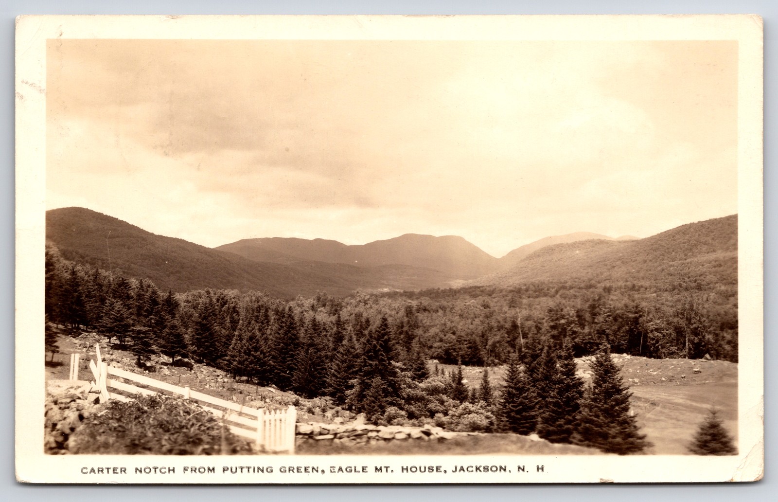 RPPC Carter Notch from Eagle Mountain House Jackson NH Shorey Studio 1943