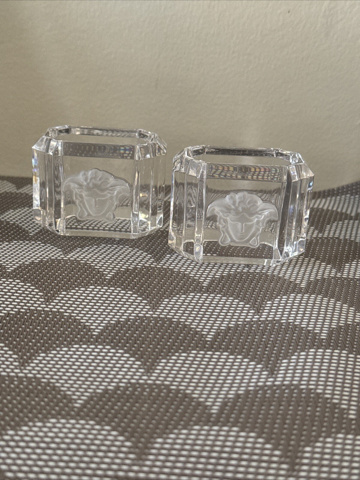 Rosenthal Versace Crystal Treasury Napkin Rings Home Collection 