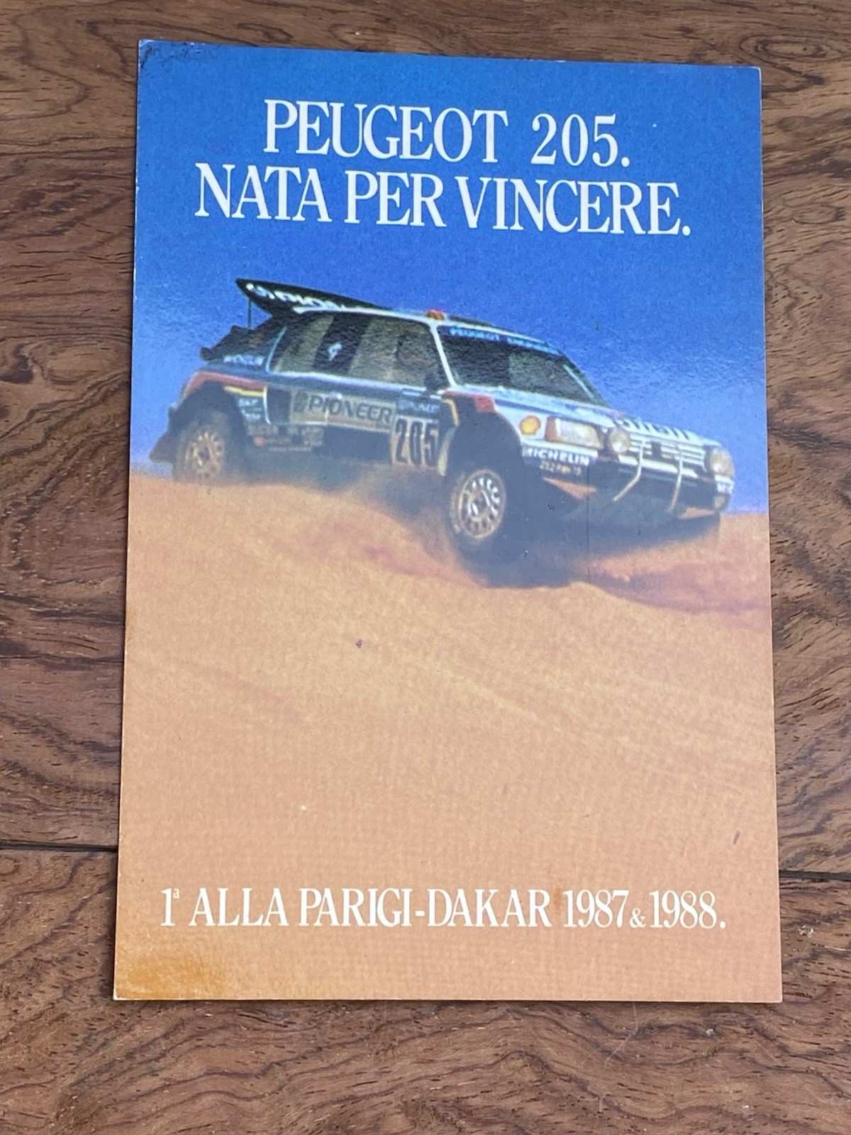 Peugeot 205 Turbo 16 Grand Raid PARIGI DAKAR 1987 1988 -Vintage postcard#CF