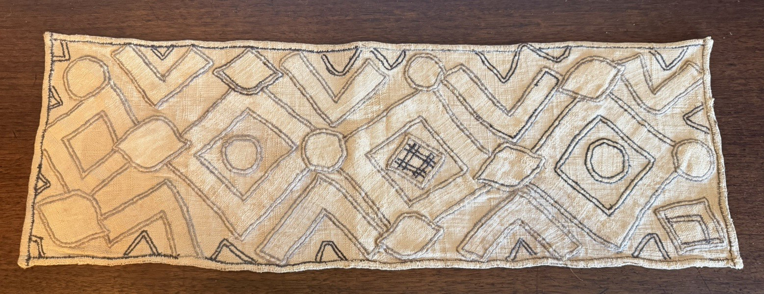 Vintage KUBA CLOTH Bushong Raffia Fiber Textile D.R. Congo 22\
