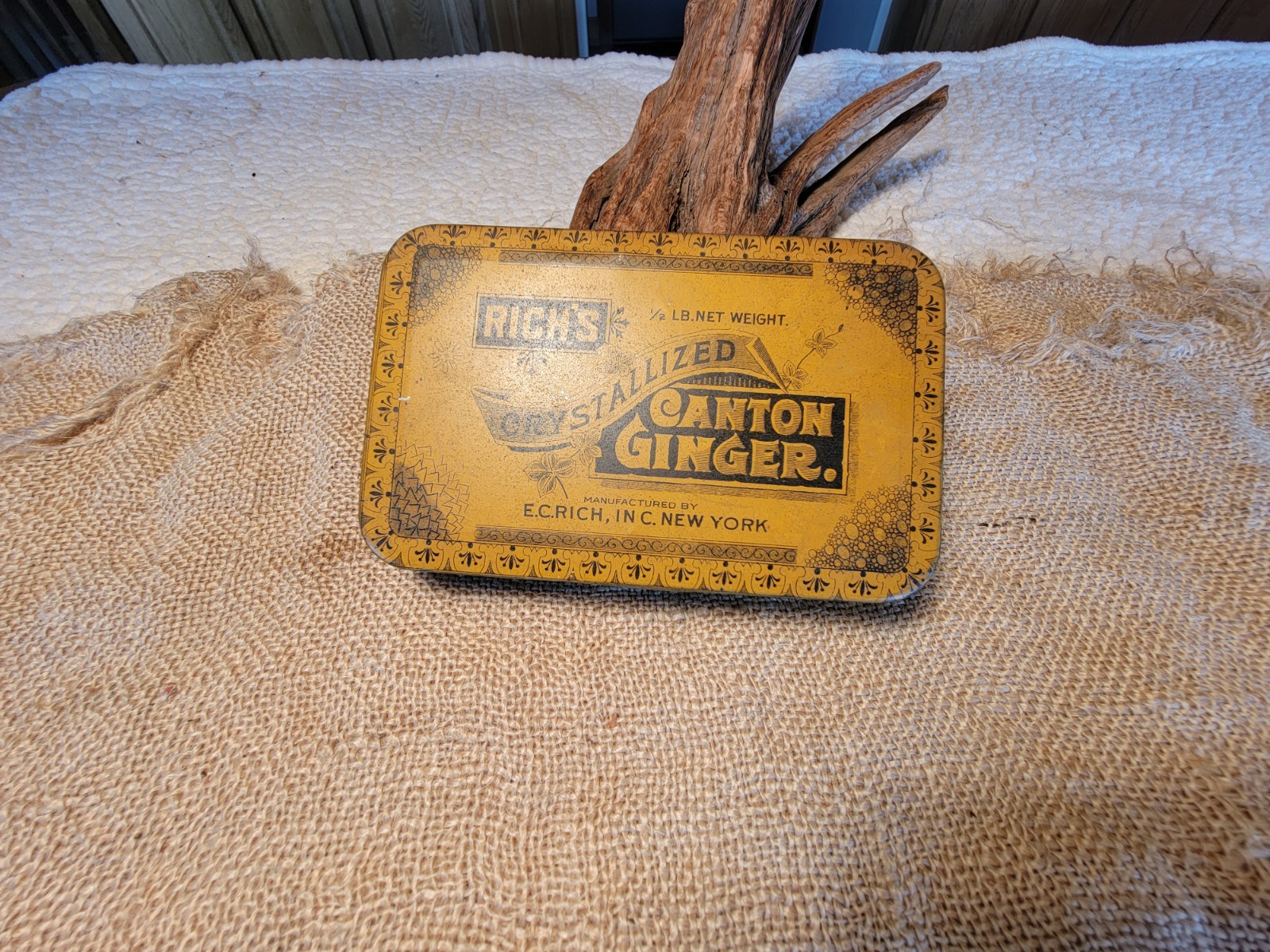 Vintage Rich’s Canton Ginger Advertising Tin 6” 1/2 LB