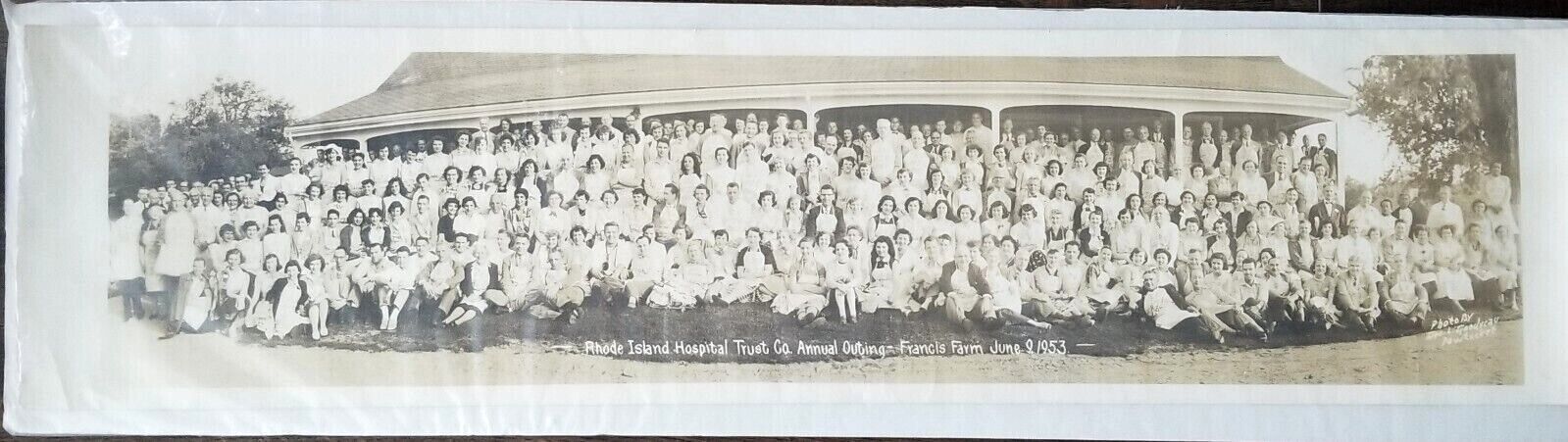 RI Rhode Island Hospital Trust Co. 1953 Annual Outing Francis Farm Vintage 33x8 