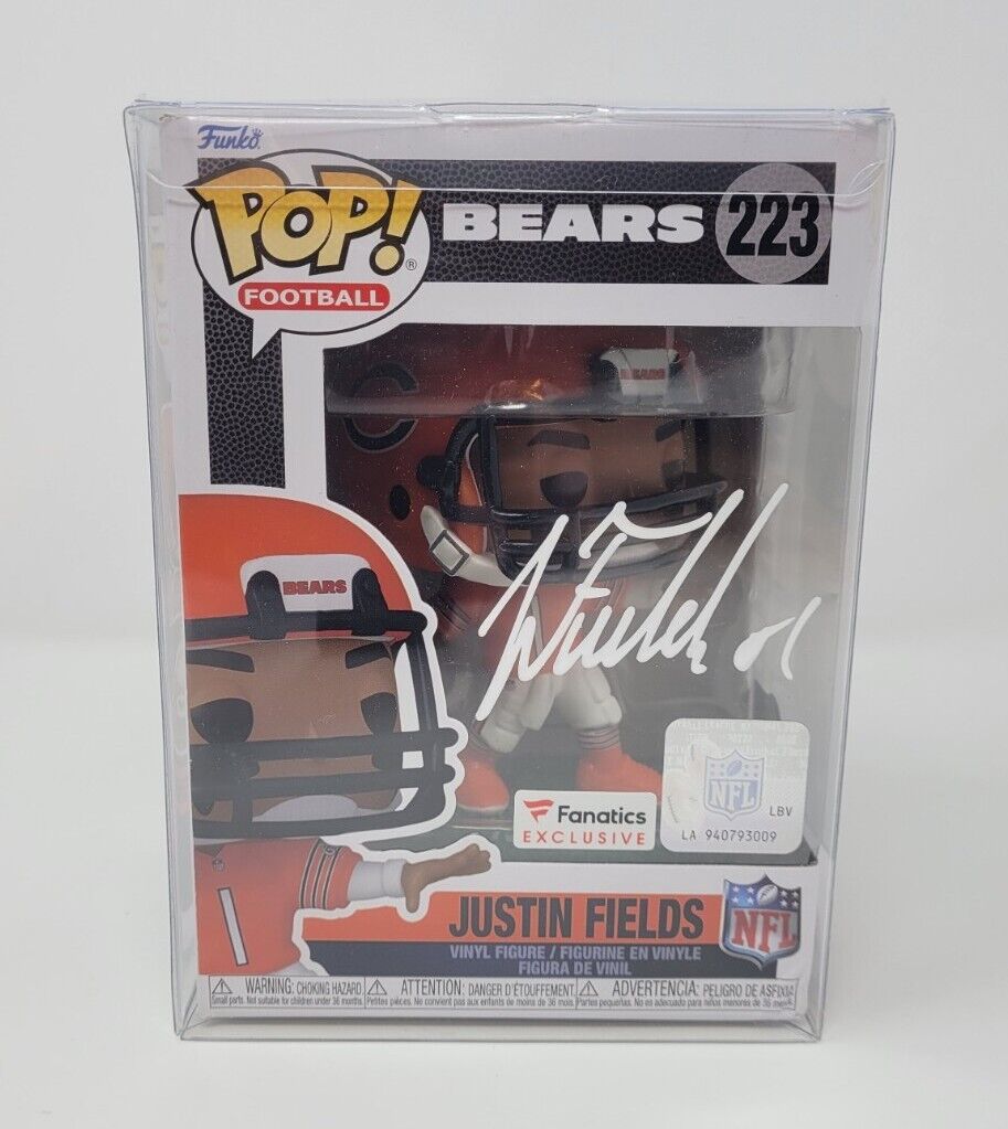 Chicago Bears Justin Fields Autographed Funko Pop With COA Pittsburgh Steelers 