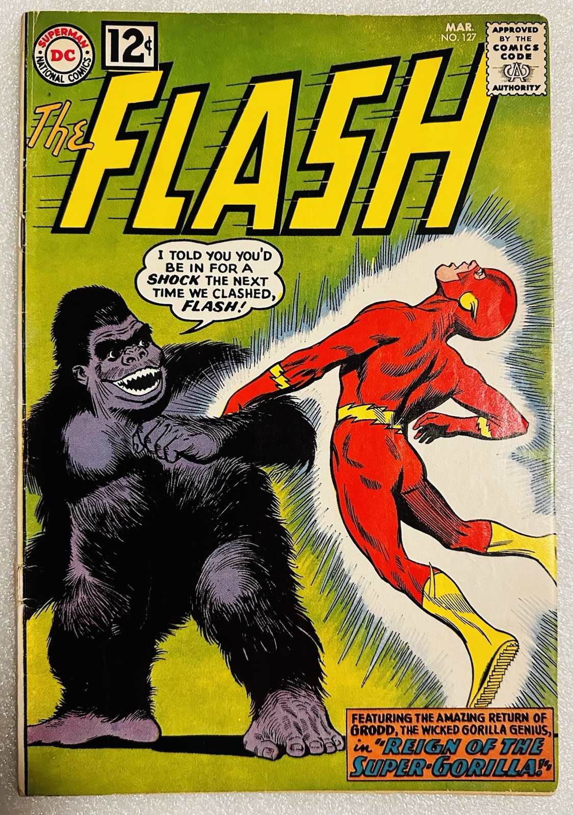 Flash #127 F 1st Gorilla Grodd Cover Appearance DC Comic 1962 People Vs