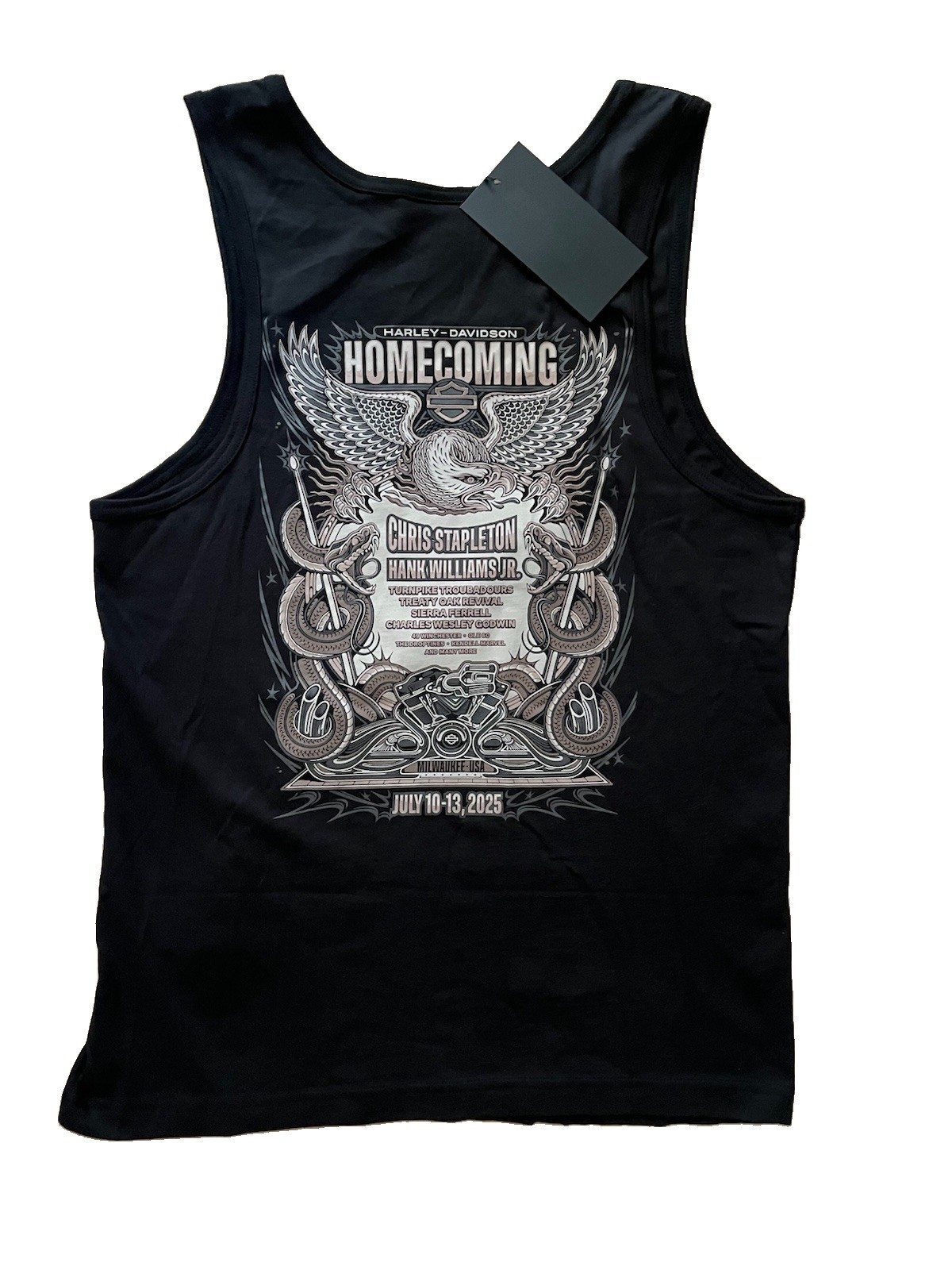 Harley Davidson Homecoming Chris Stapleton Hank Williams Jr. Concert Shirt NWT S