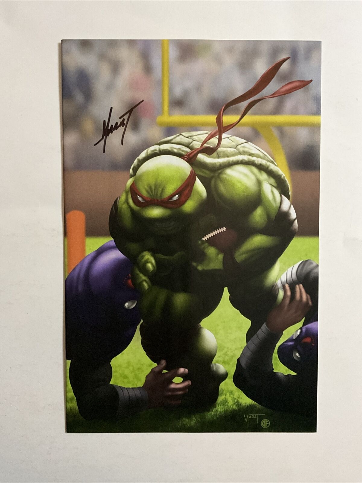 Teenage Mutant Ninja Turtles #1 (2023) 9.4 NM IDW Marat Signed NYCC Football