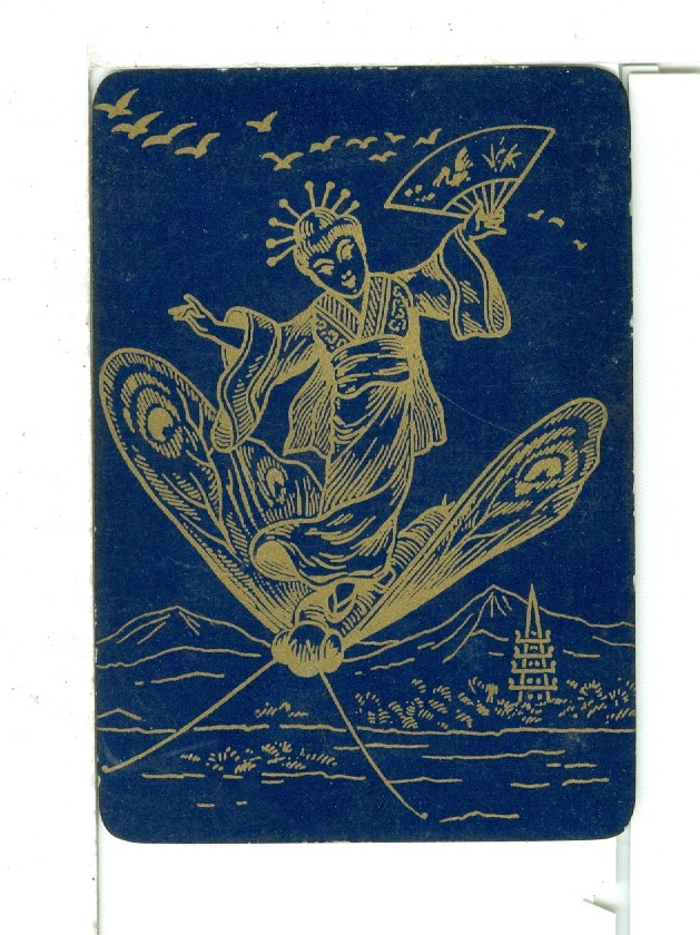 Single Playing Card Vintage Antique Lacquer 