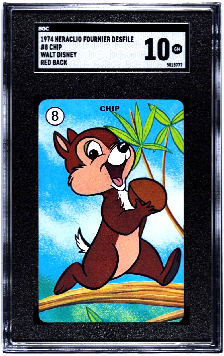 1974 CHIP ‘n Dale Disney Trading Card Desfile SGC 10 Gem Mint Pop 1 Highest