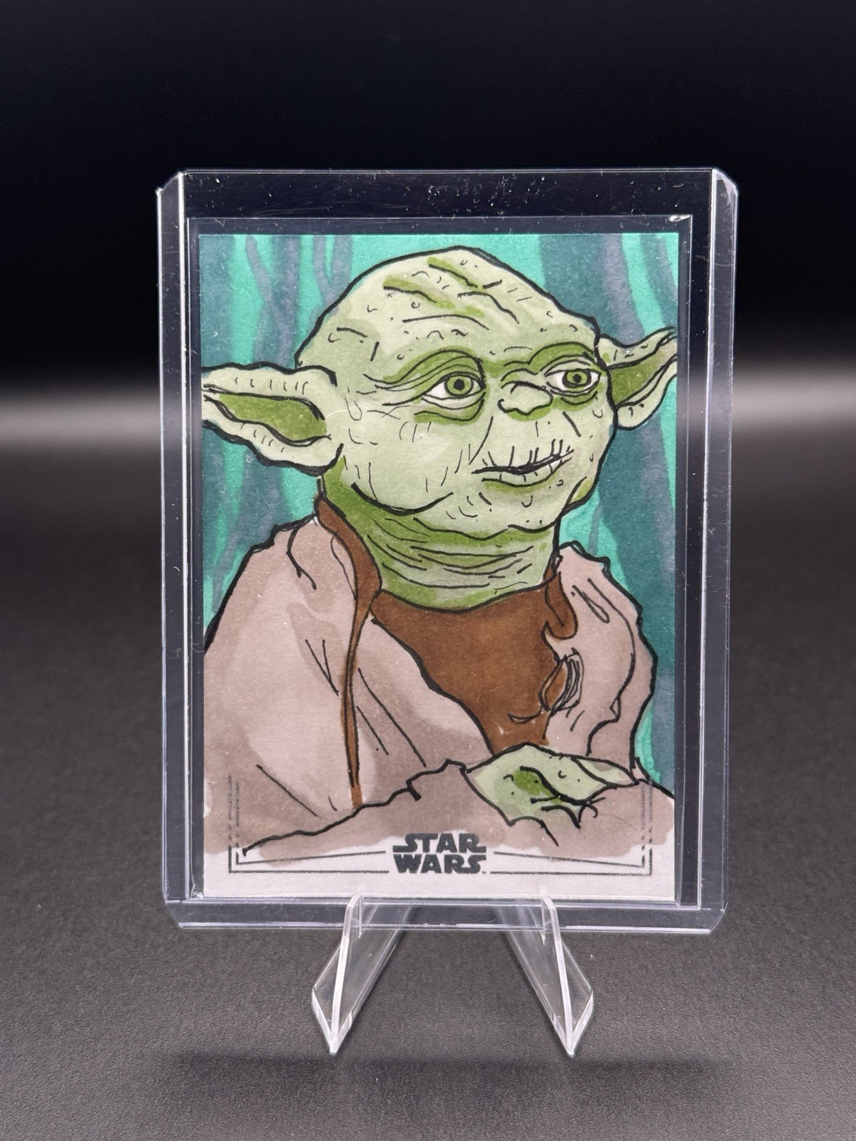 Yoda 2026 Topps Chrome Star Wars 1/1 Sketch Ryan Thompson 